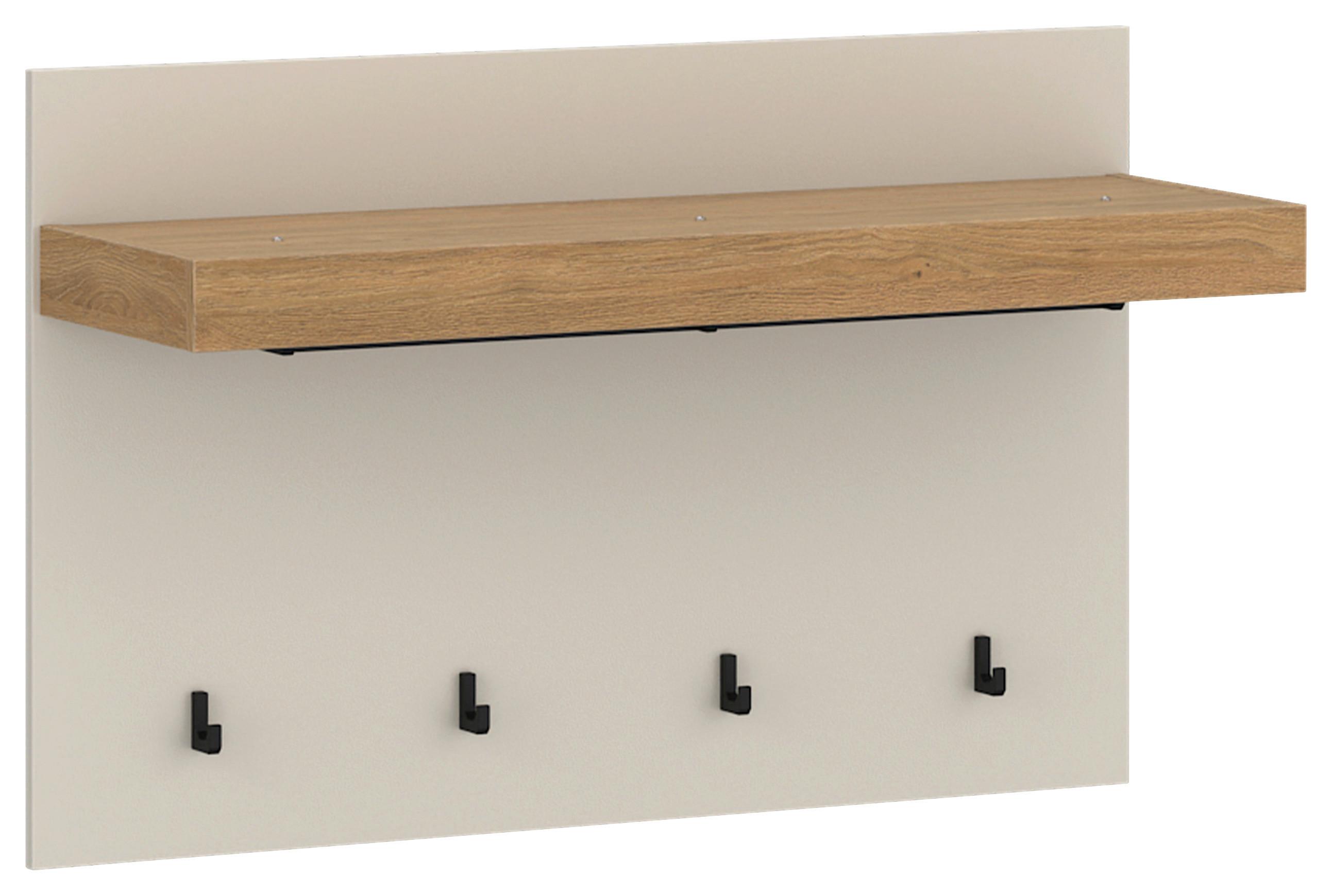 Panou cuier NAXXAR - cașmir/culoare lemn stejar, Trend, material pe bază de lemn (94,2/62/34,6cm) - Modern Living