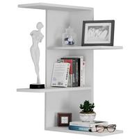 Stenski Regal Balos, Bela - bela, Moderno, leseni material (45/77/45cm) - MID.YOU