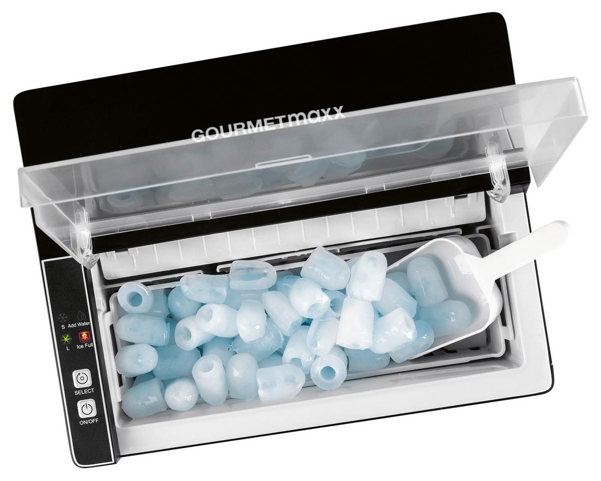 Eiswürfelmaschine Gourmetmaxx Schwarz max. 115 Watt - Schwarz, MODERN, Kunststoff (28,8/25,5/26,2cm) - TV - Unser Original