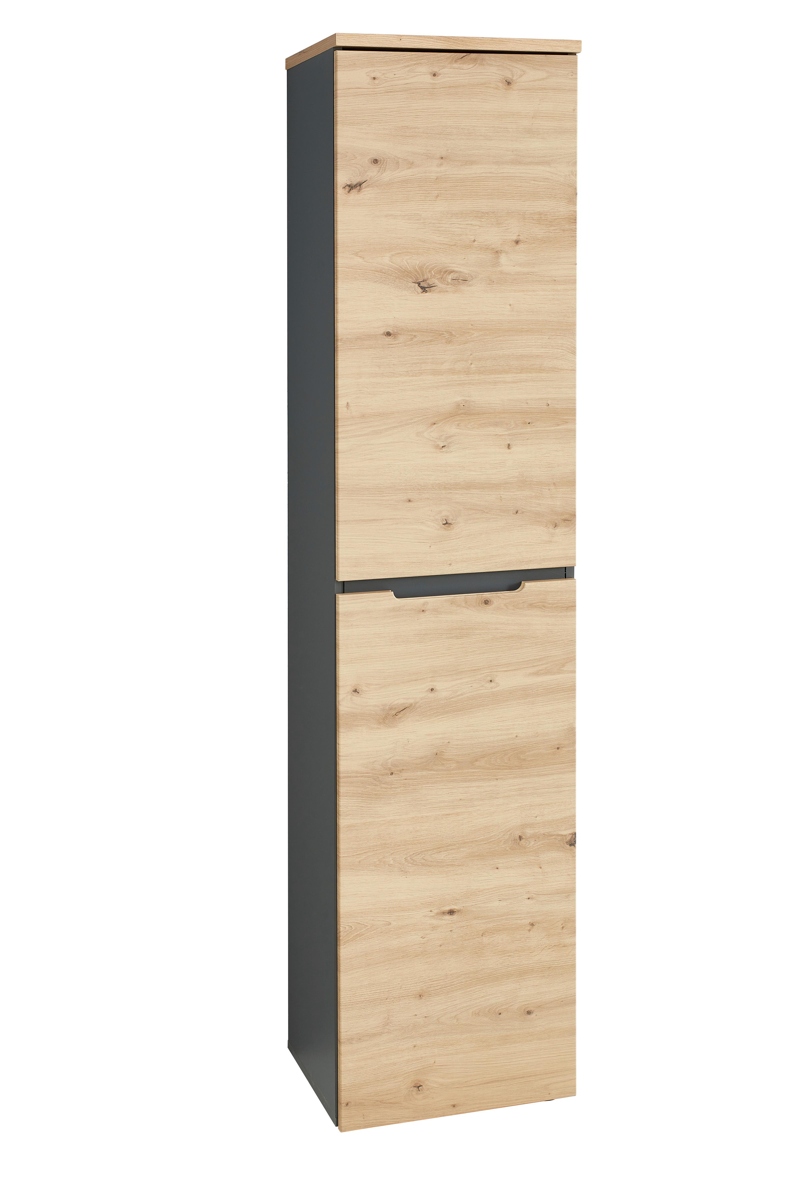Regalkombination Memphis in Eiche Artisan/Graphitfarben - Graphitfarben/Eiche Artisan, Modern, Holzwerkstoff (45/197/38cm) - Premium Living