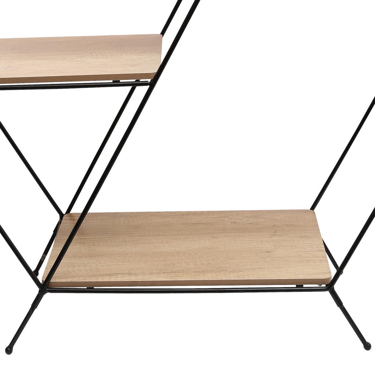 Etajeră Mailand 01 - culoare natur/negru, Modern, metal/material pe bază de lemn (75/85/30cm)