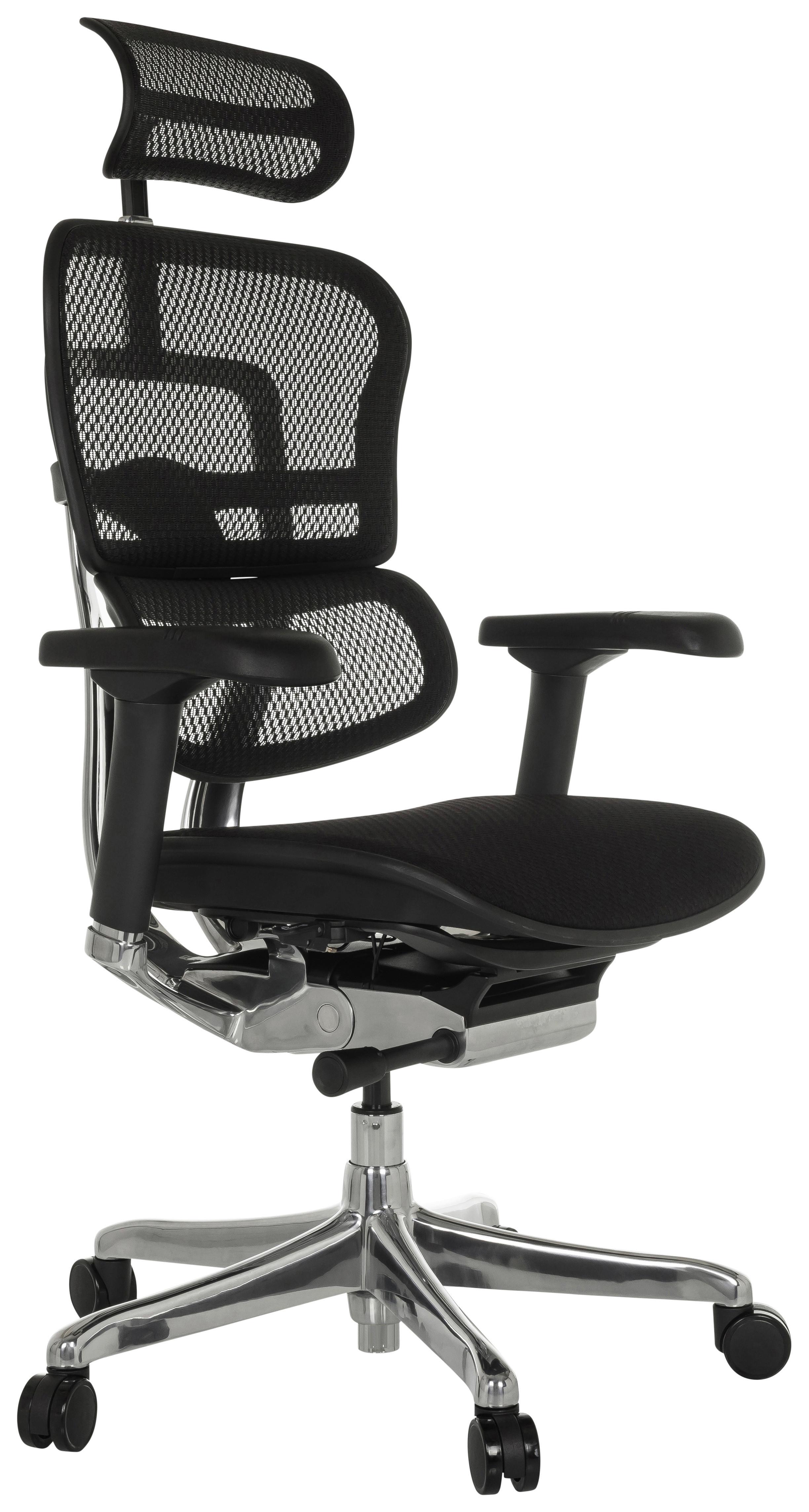 Drehstuhl Ergohuman Gen2 Schwarz - Silberfarben/Schwarz, MODERN, Kunststoff/Textil (78/117 - 136/64cm) - MID.YOU