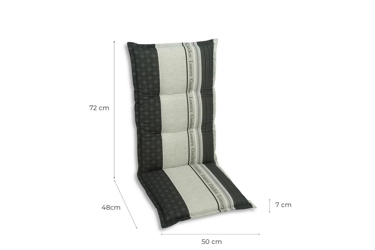 Sesselauflagenset Anthrazit, 6-teilig - Anthrazit, Basics, Textil (50/7/120cm)