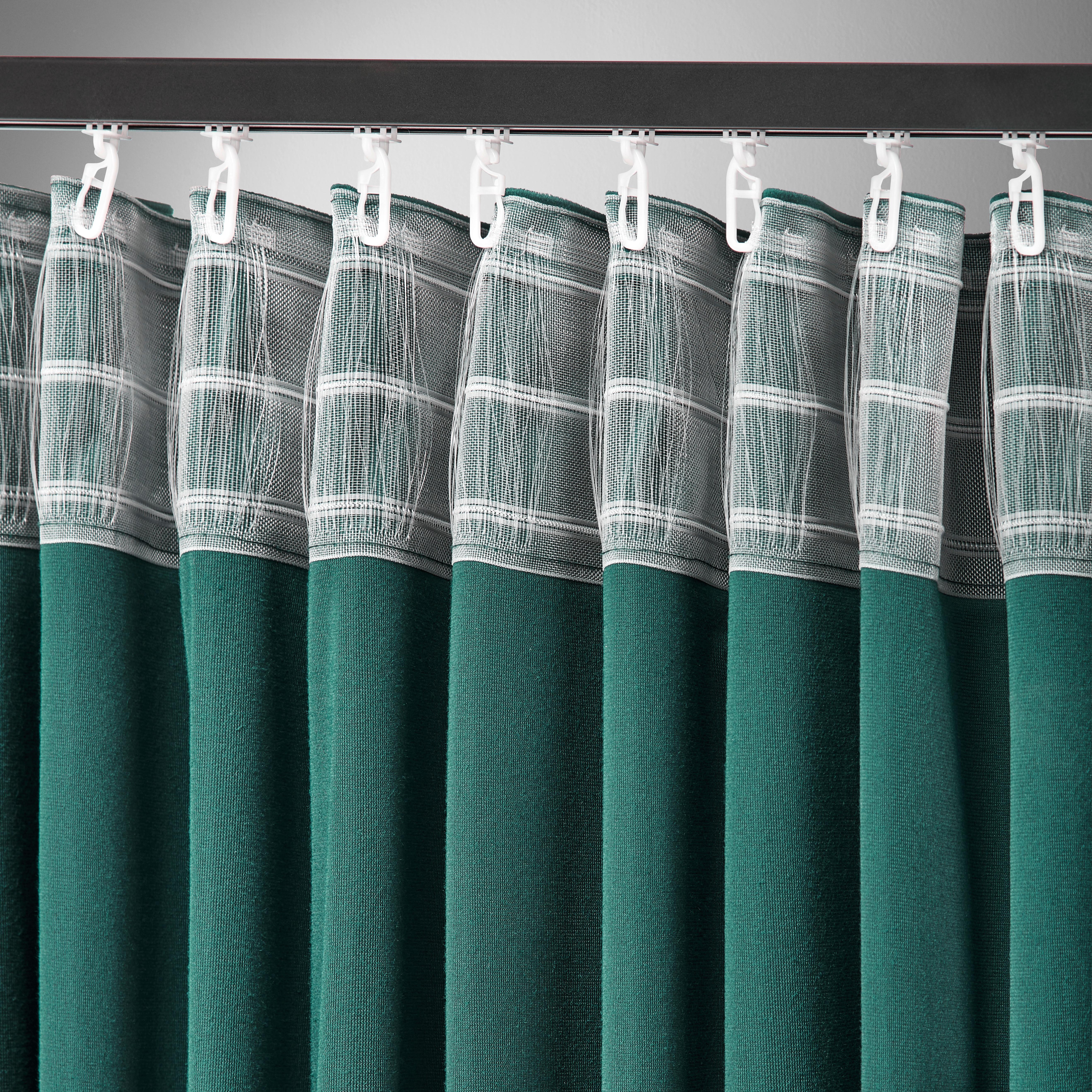 GARDINLÄNGD VIOLA - mörkgrön, Klassisk, textil (140/245cm) - Premium Living