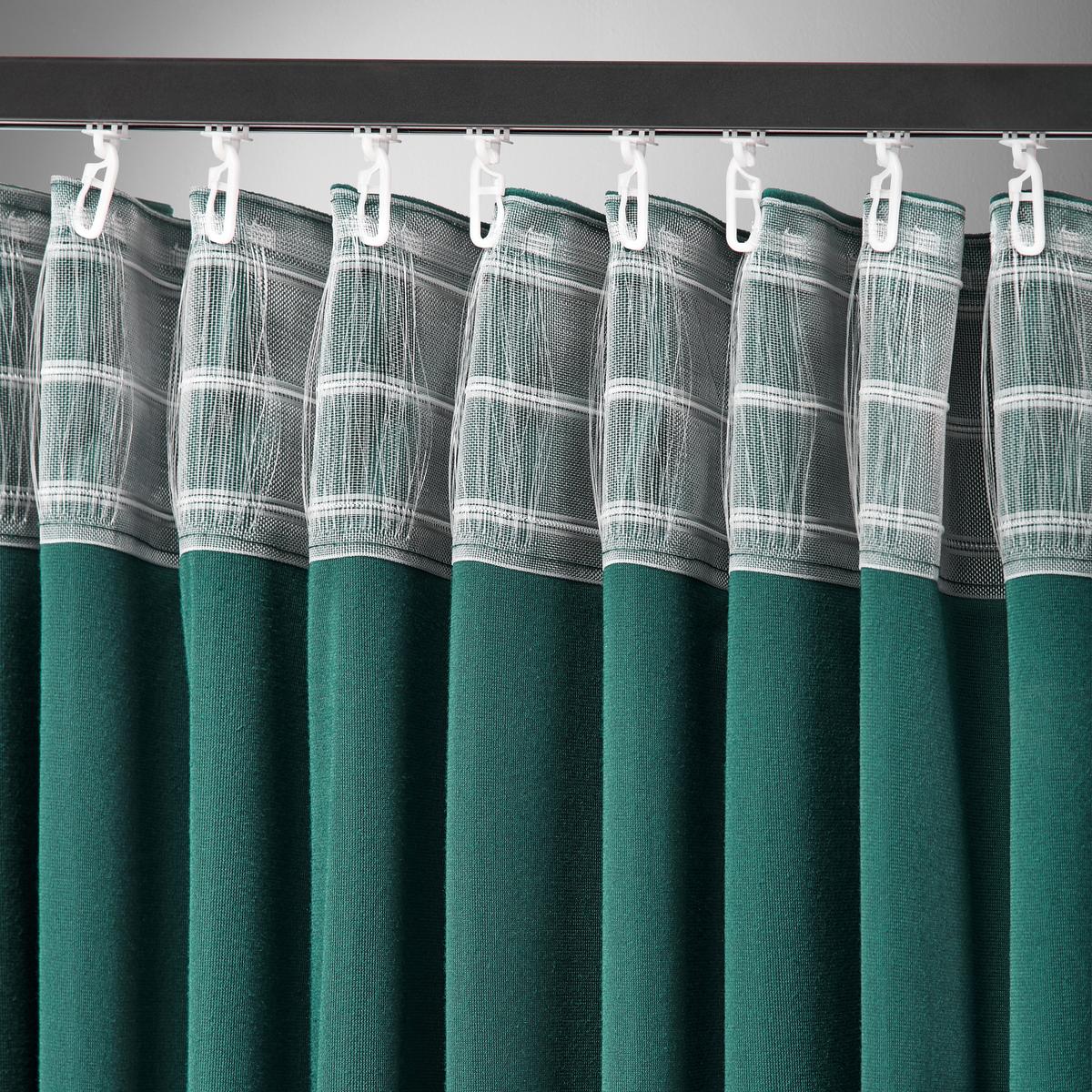 Fertigvorhang Viola in Dunkelgrün ca. 140x245cm - Dunkelgrün, KONVENTIONELL, Textil (140/245cm) - Premium Living