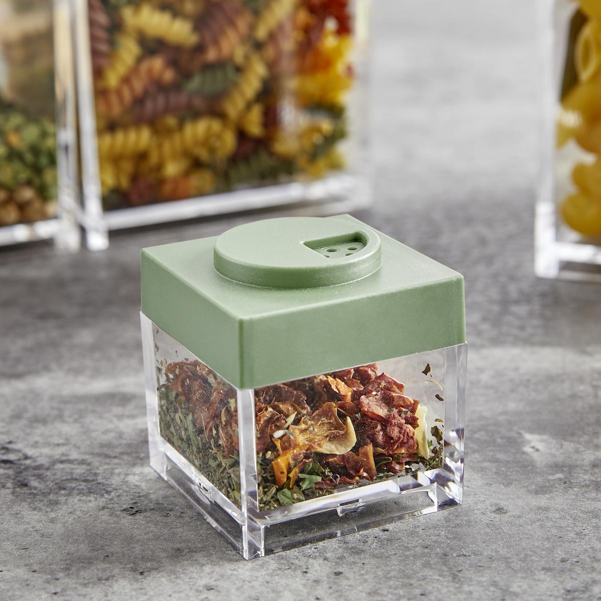 Vorratsdose Adorno in Transparent/Grün ca. 100ml - Salbeigrün/Transparent, Kunststoff (5/5/5,5cm)