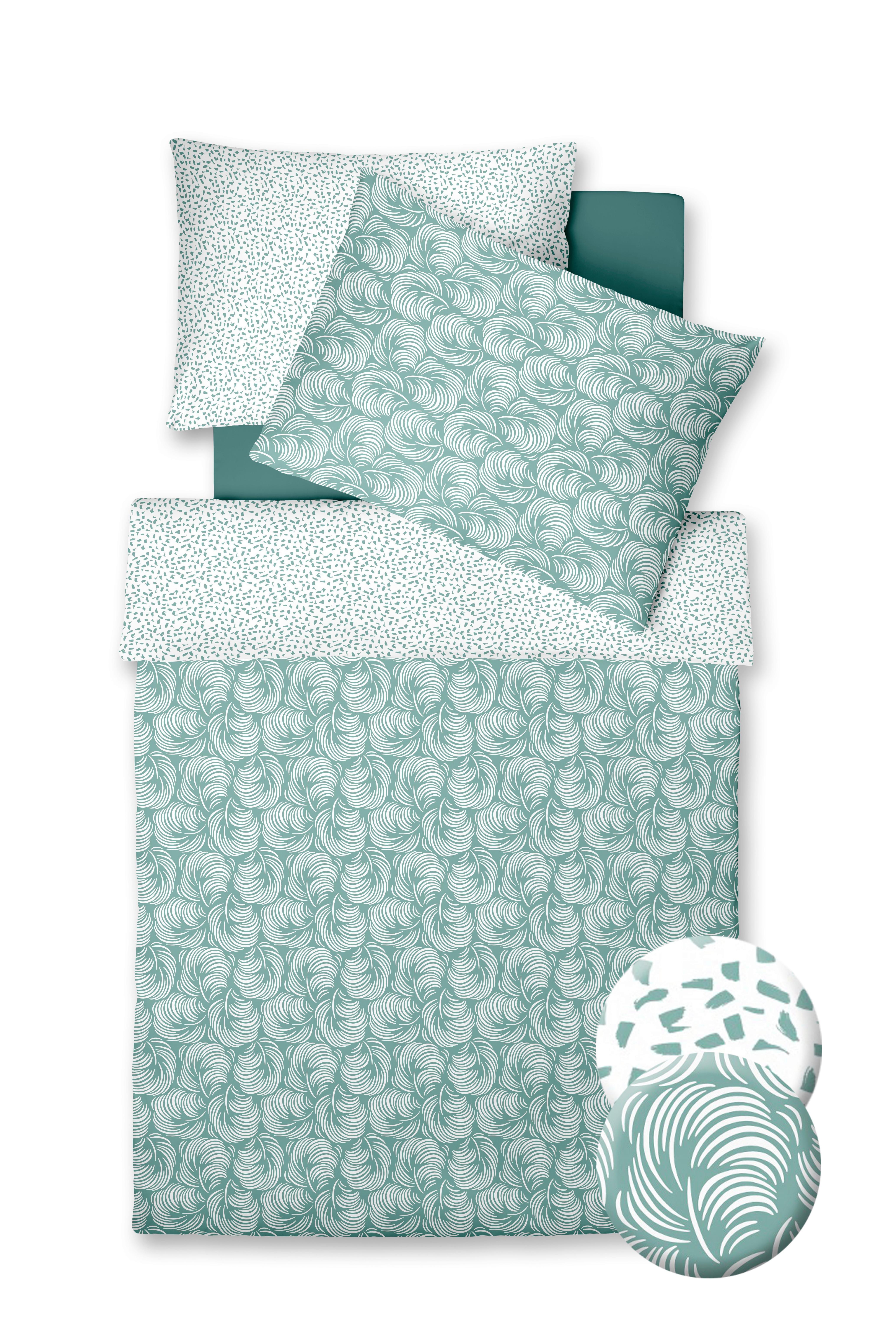 Ágyneműhuzat-garnitúra Nizza - mentazöld/fehér, textil (140/200cm)