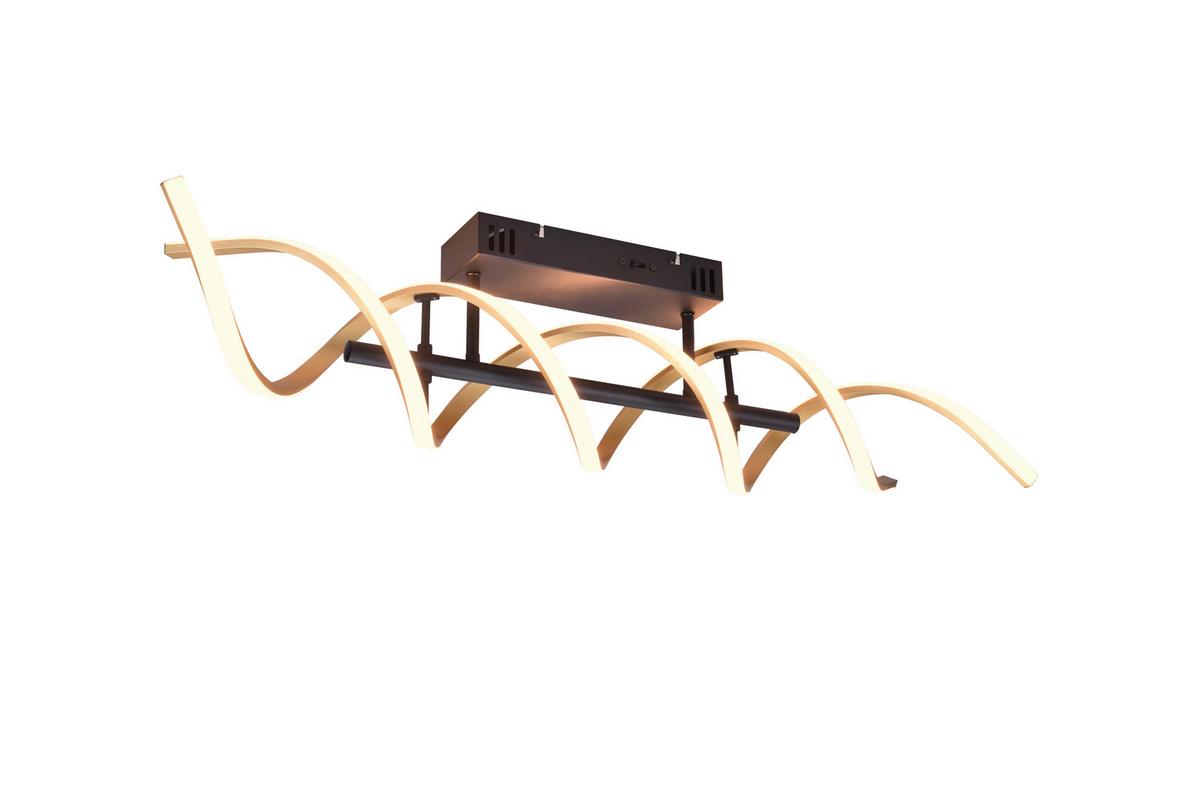 LED-Deckenleuchte Sequence Alu/Messingfarben max. 41 Watt - Messingfarben/Alufarben, Design (90/14,5/20,5cm) - Trio Leuchten