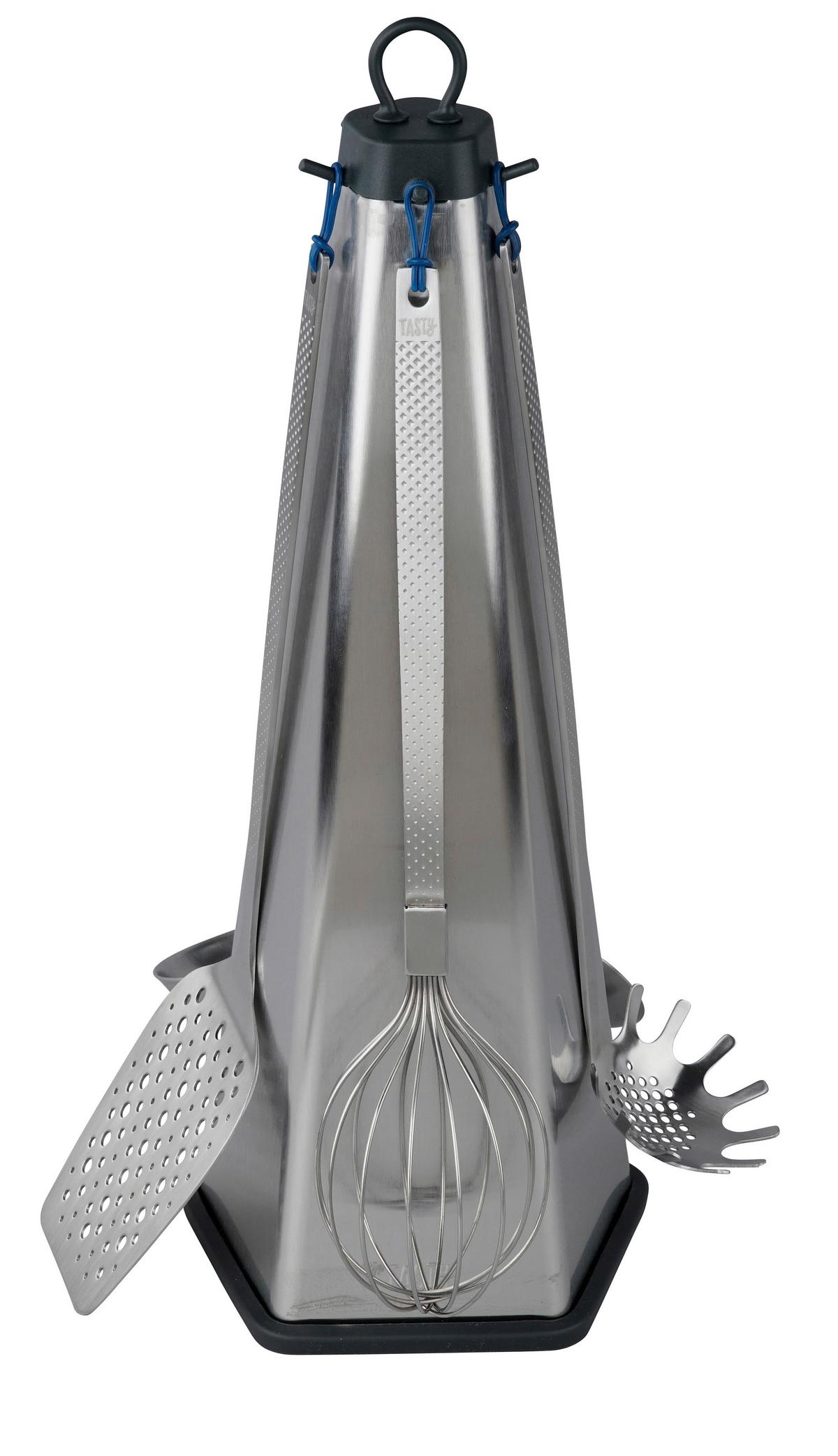 ZESTAW PRZYBORÓW KUCHENNYCH 678951 - kolor srebrny/niebieski, Basics, metal (40/18/14cm) - Fackelmann