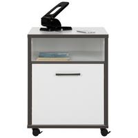 Rollcontainer in Grau/Weiss - Weiss/Grau, Modern, Holzwerkstoff/Kunststoff (49,8/64,6/52,2cm) - Mömax