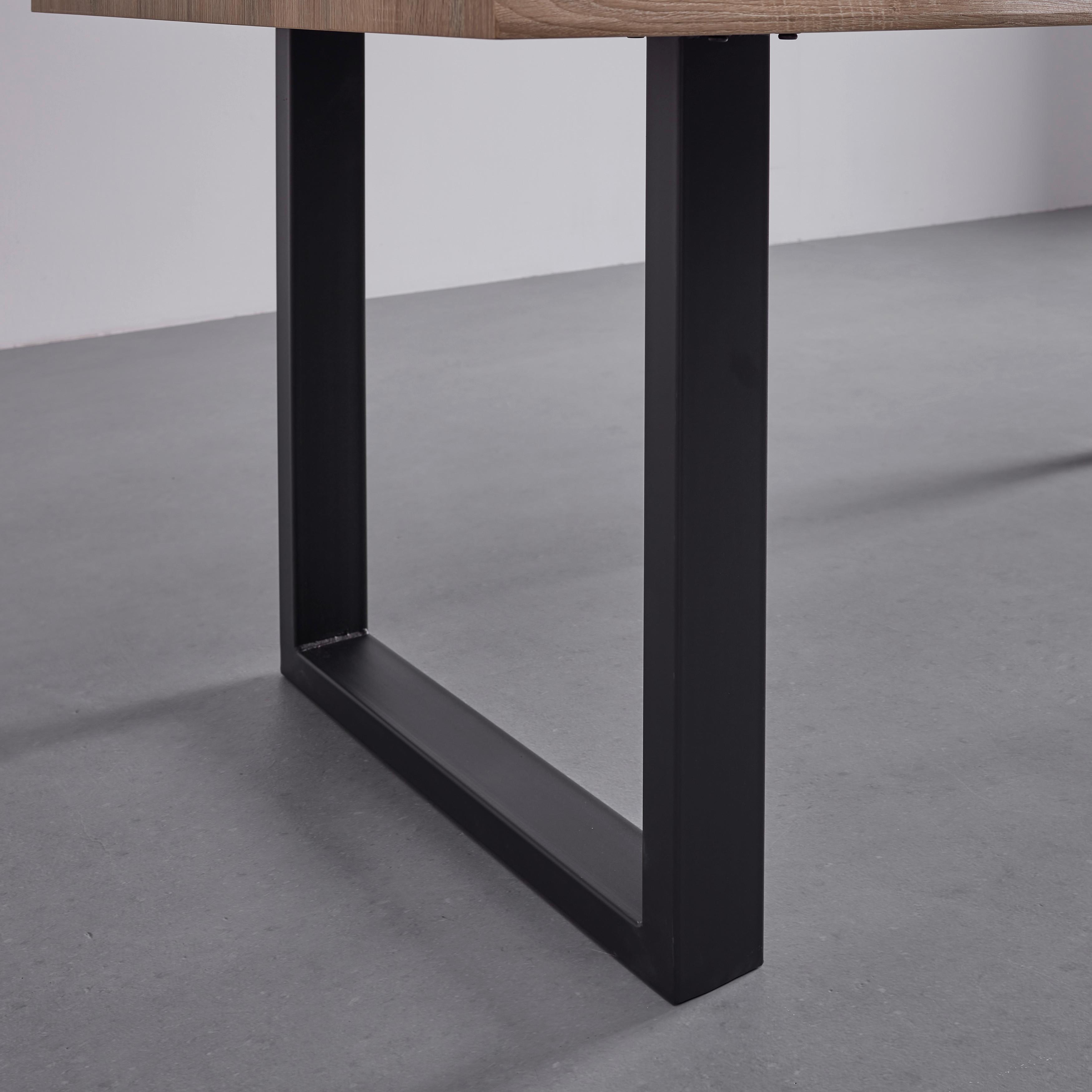 MATBORD ELICIA - svart/ekfärgad, Modern, metall (180/90/76cm) - Bessagi Home