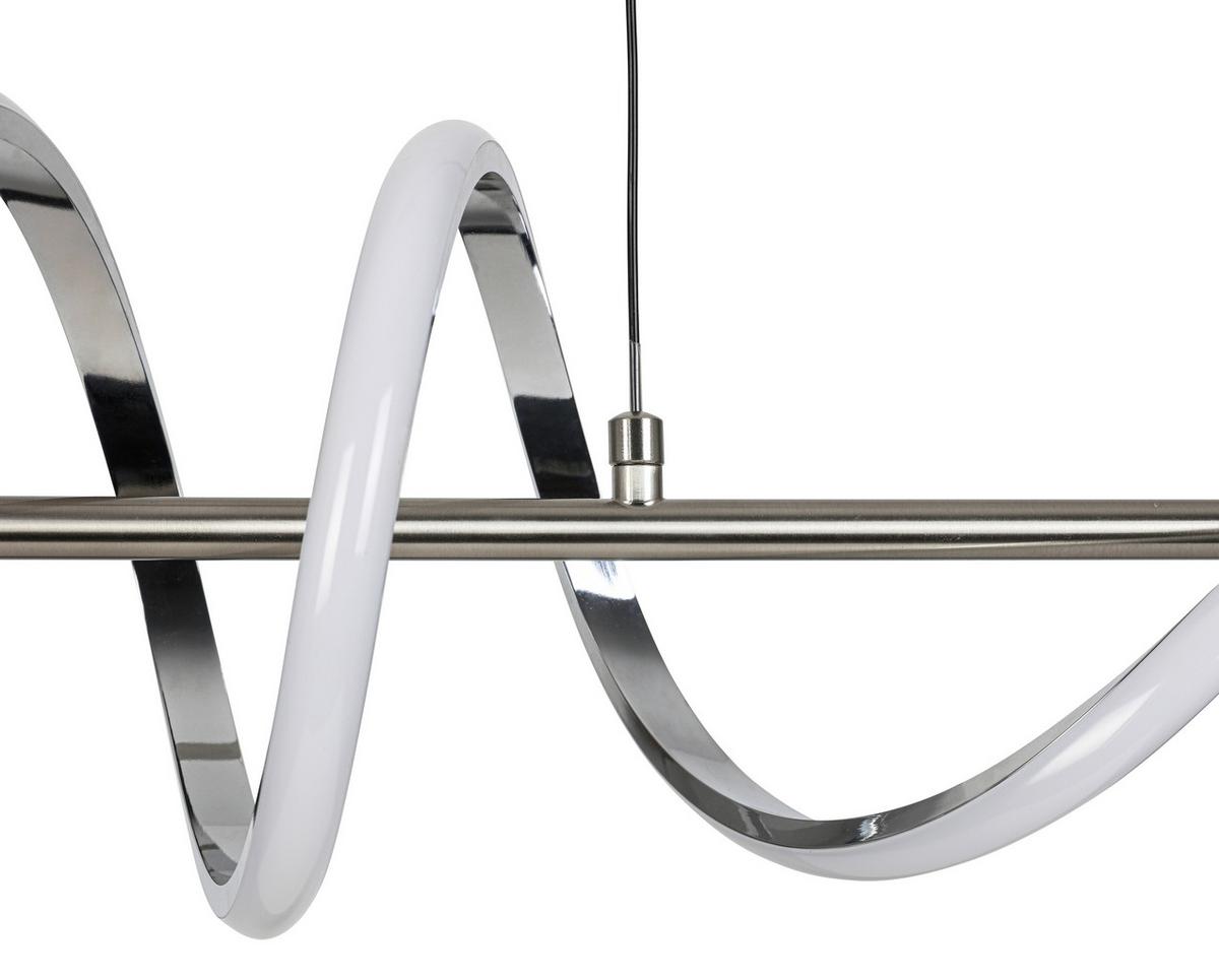 LED-Hängeleuchte Lina Chrom-/Nickelfarben max. 20 W - Chromfarben/Nickelfarben, MODERN, Kunststoff/Metall (20/80/120cm) - Mömax