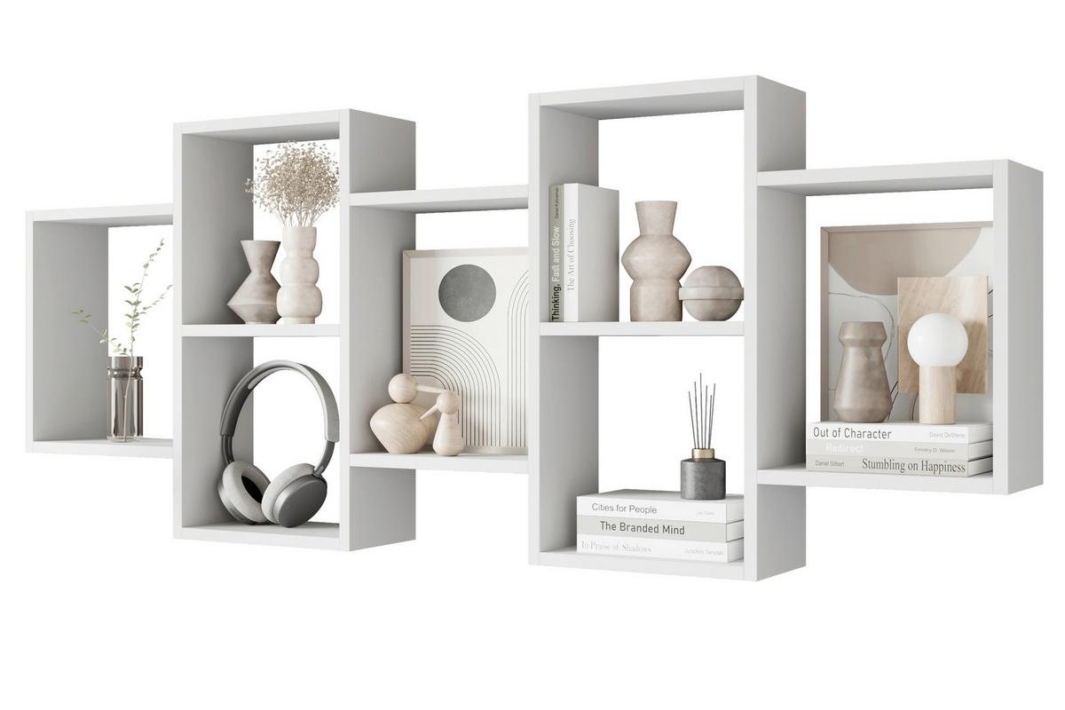 Stenski Regal Trio, Bela - bela, Basics, leseni material (160,8/65/18cm) - P & B