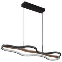 Viseča Led-svetilka Bezzy, S Sijalko - črna/temno rjava, Design, kovina/umetna masa (80,6/29/150cm) - Globo