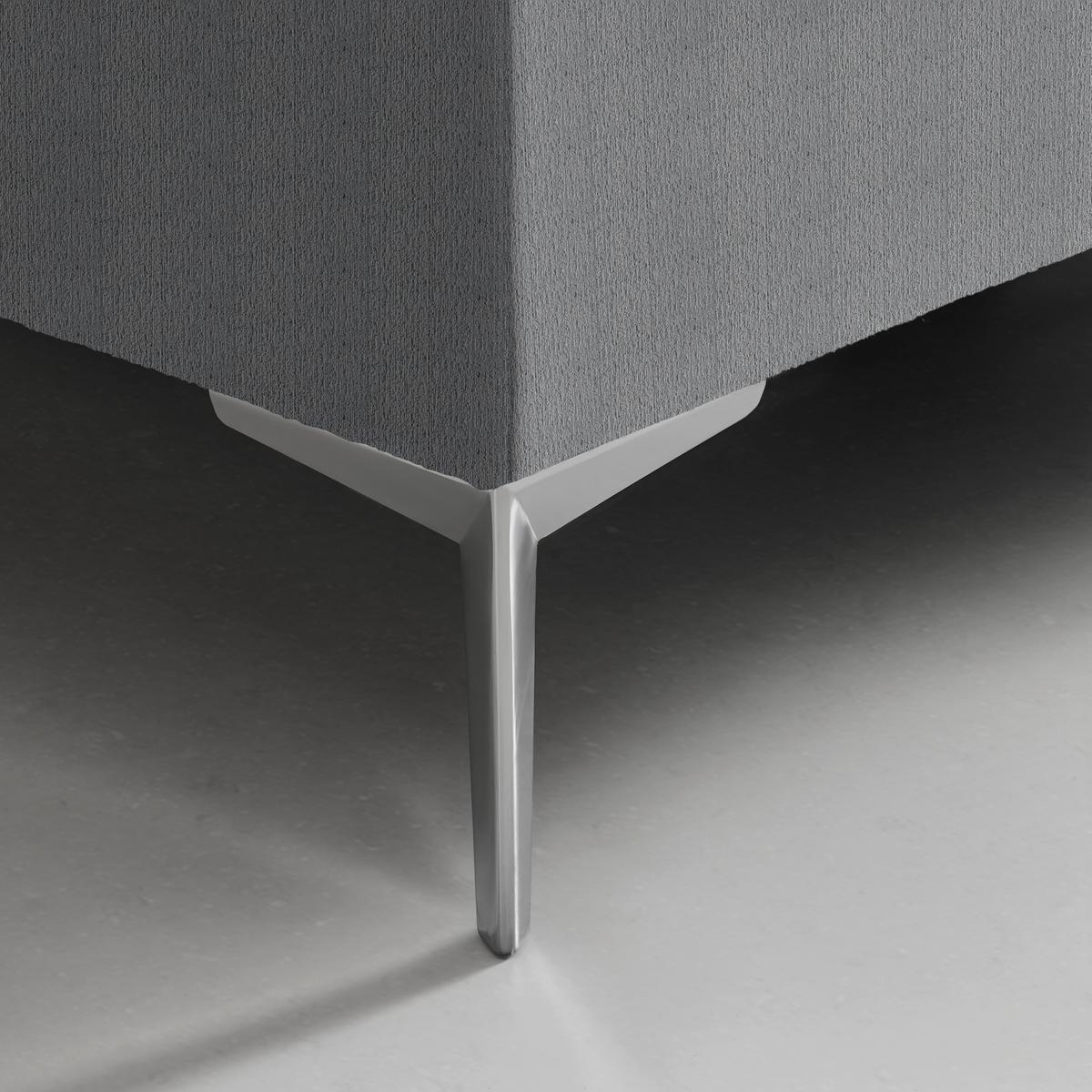 Boxspringbett Queen in Dunkelgrau ca. 160x200cm - Chromfarben/Dunkelgrau, KONVENTIONELL, Textil (160/200cm) - Premium Living