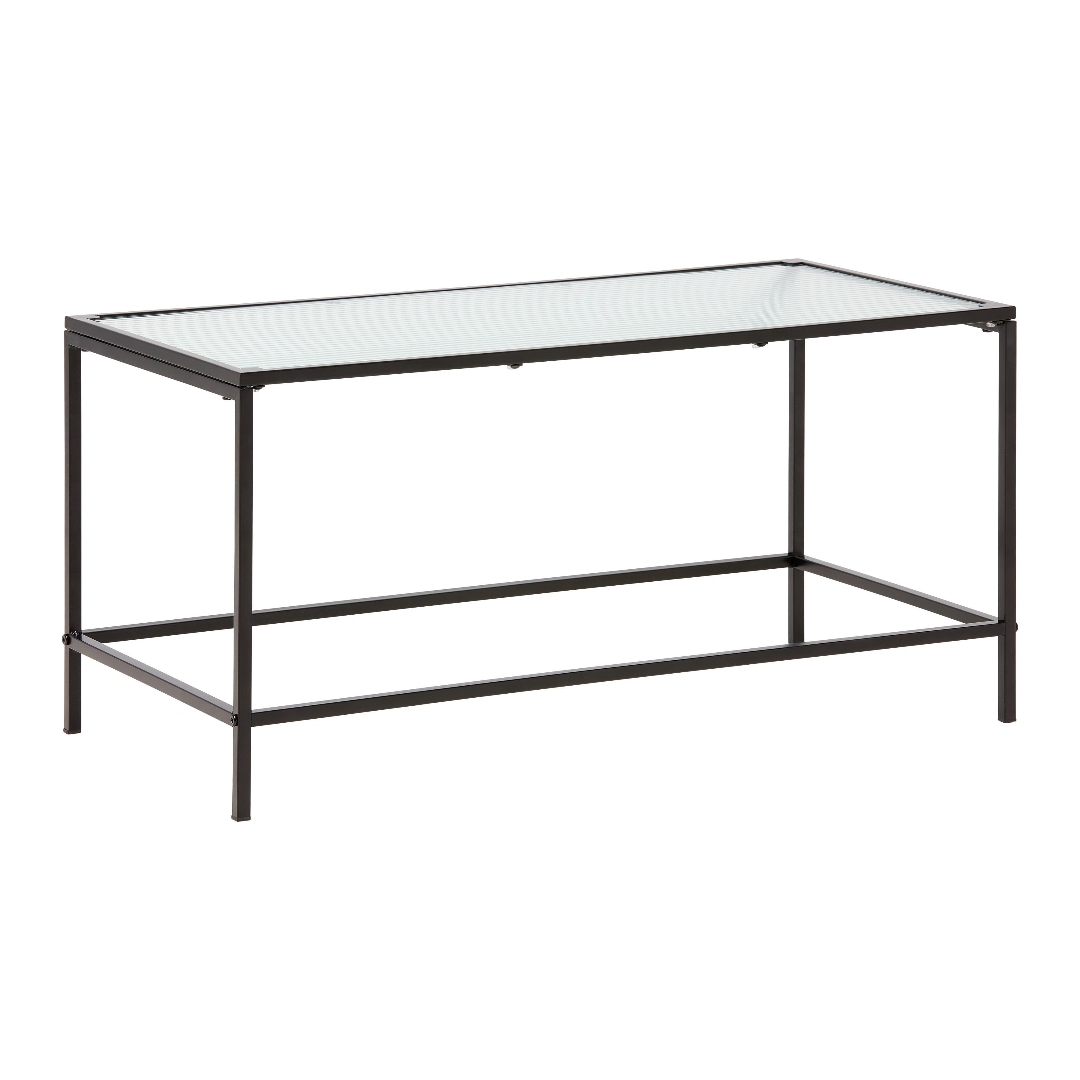 Couchtisch Leon Schwarz/Transparent - Transparent/Schwarz, MODERN, Glas/Metall (80/40/40cm) - Based