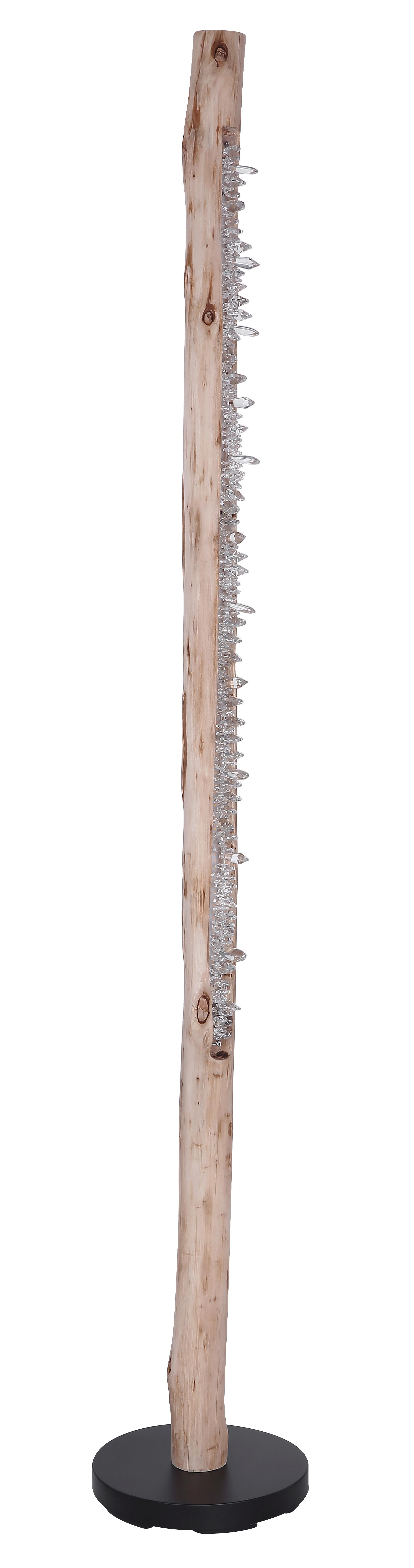 lampadaire LED 15354-15S FELICITIAS - Klar/Schwarz, Natur, Holz/Kunststoff (23/151cm) - Globo