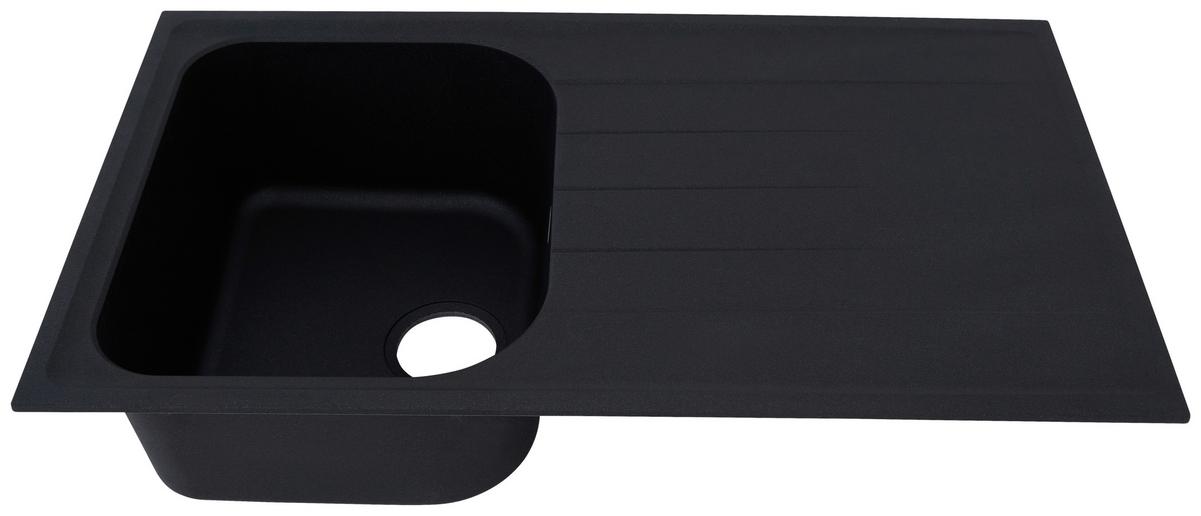 Granitspüle Orlando ca. 86x20,9x50 cm Schwarz - Schwarz, Trend, Stein (86/20,9/50cm) - Respekta
