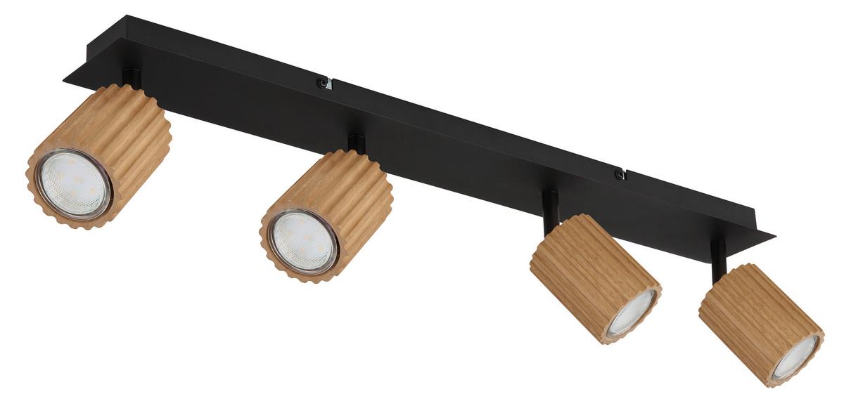 SPOT 57037-4 WENZEL - noir/marron foncé, Natur, métal/bois (65/8/13cm) - Globo