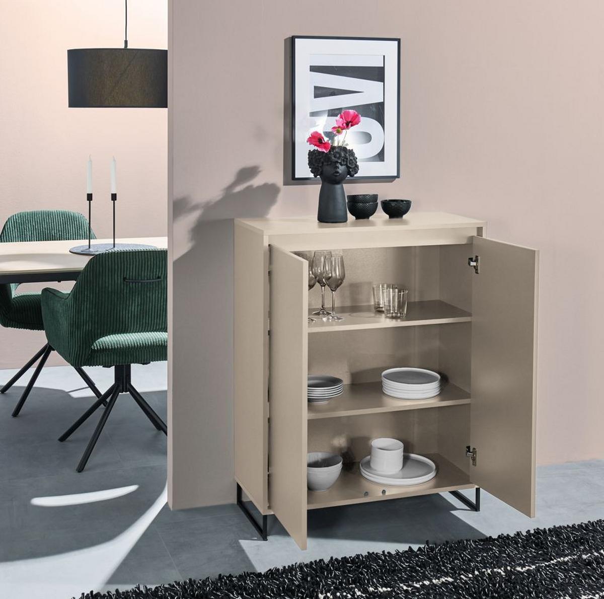 Comodă COLOGNE - cașmir, Design, material pe bază de lemn (80/103/38cm) - Modern Living