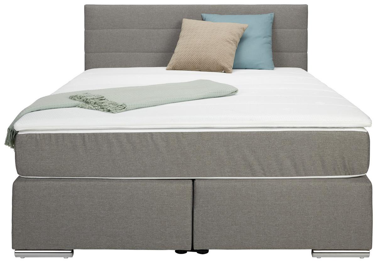 Boxspring Krevet Lenno - boja hroma/siva, Konvencionalno, drvo/tekstil (140/200cm) - Based