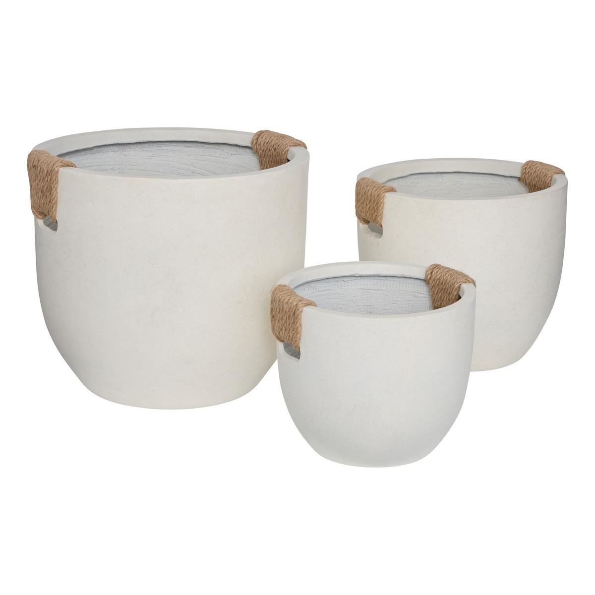 Mască pentru ghiveci Sien M cca. 38x33 cm - alb/culoare natur, Basics, piatră (38/33cm)