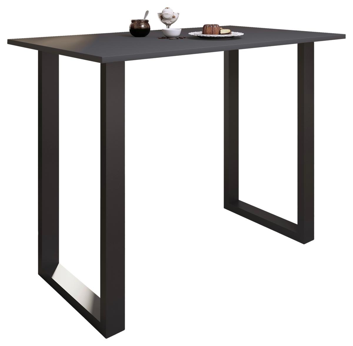 Bartisch XONA Anthrazit/ Schwraz ca.140x102x80cm - Anthrazit/Schwarz, KONVENTIONELL, Holzwerkstoff/Metall (140/80/102cm)