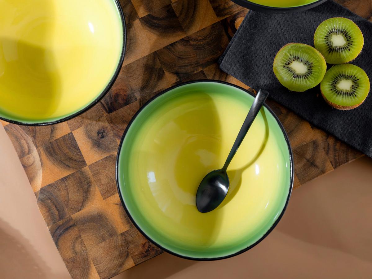 Tálszett 24928 Hot Green Smoothie Bowl - fekete/világossárga, Basics, kerámia (16,5/6cm) - Creatable