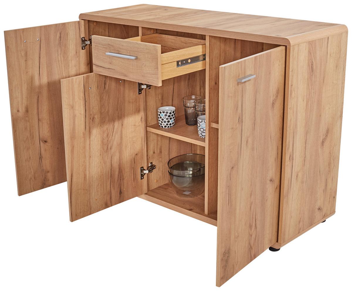 Comodă FONTANA - culoare lemn stejar, Modern, material pe bază de lemn (132/87/40cm) - Modern Living