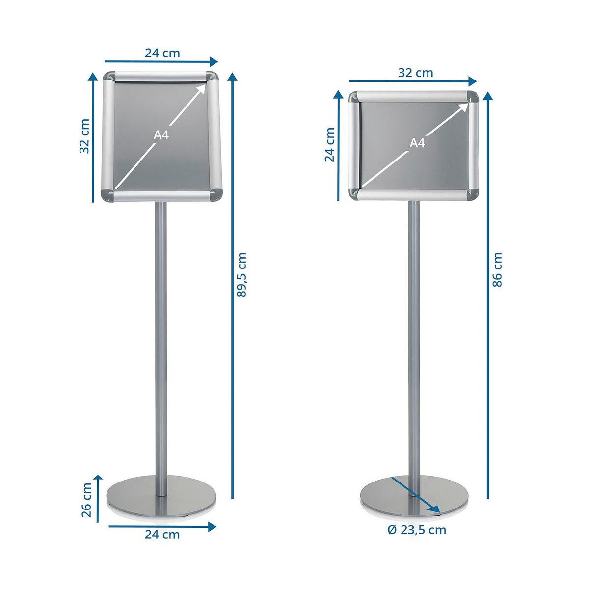 Stojalo Za Plakate Agenda I, Jeklo - srebrne barve, Basics, kovina (24/89,5/26cm) - MID.YOU