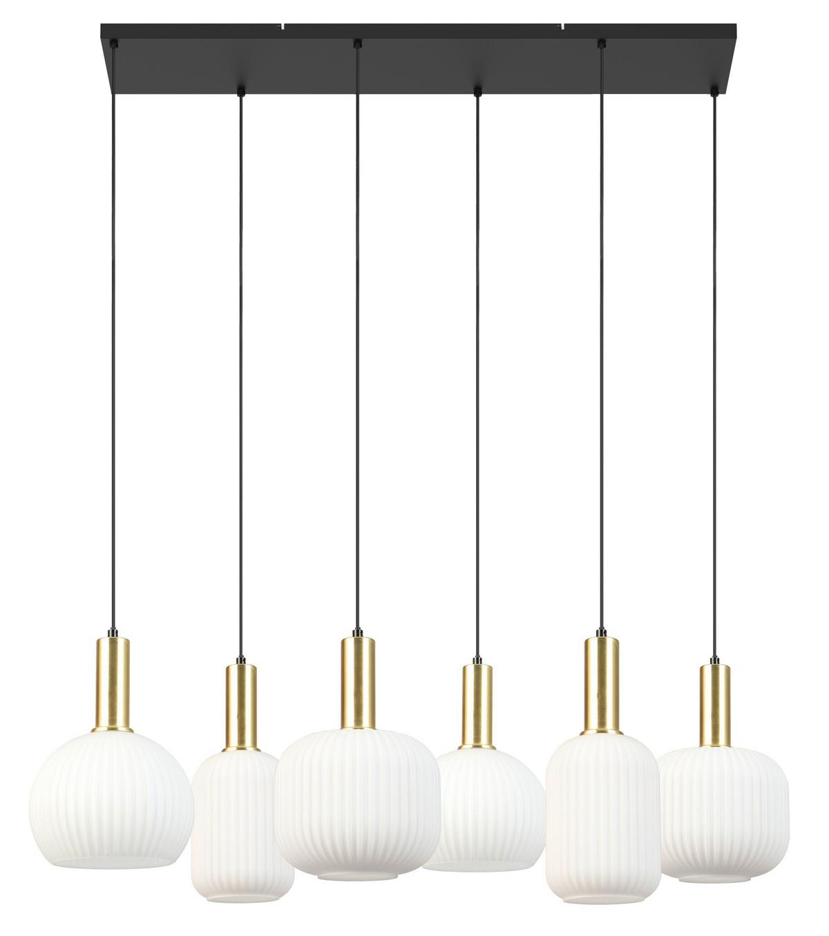 Hängeleuchte Scher Weiß/Goldfarben max. 25 Watt - Schwarz/Weiß, MODERN, Glas/Metall (95/39/120cm)