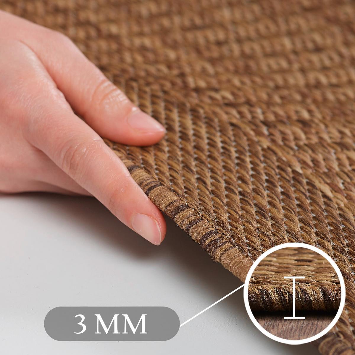Outdoorteppich Giza Braun ca. 140x200cm - Braun, Basics, Textil (140/200cm) - Novel