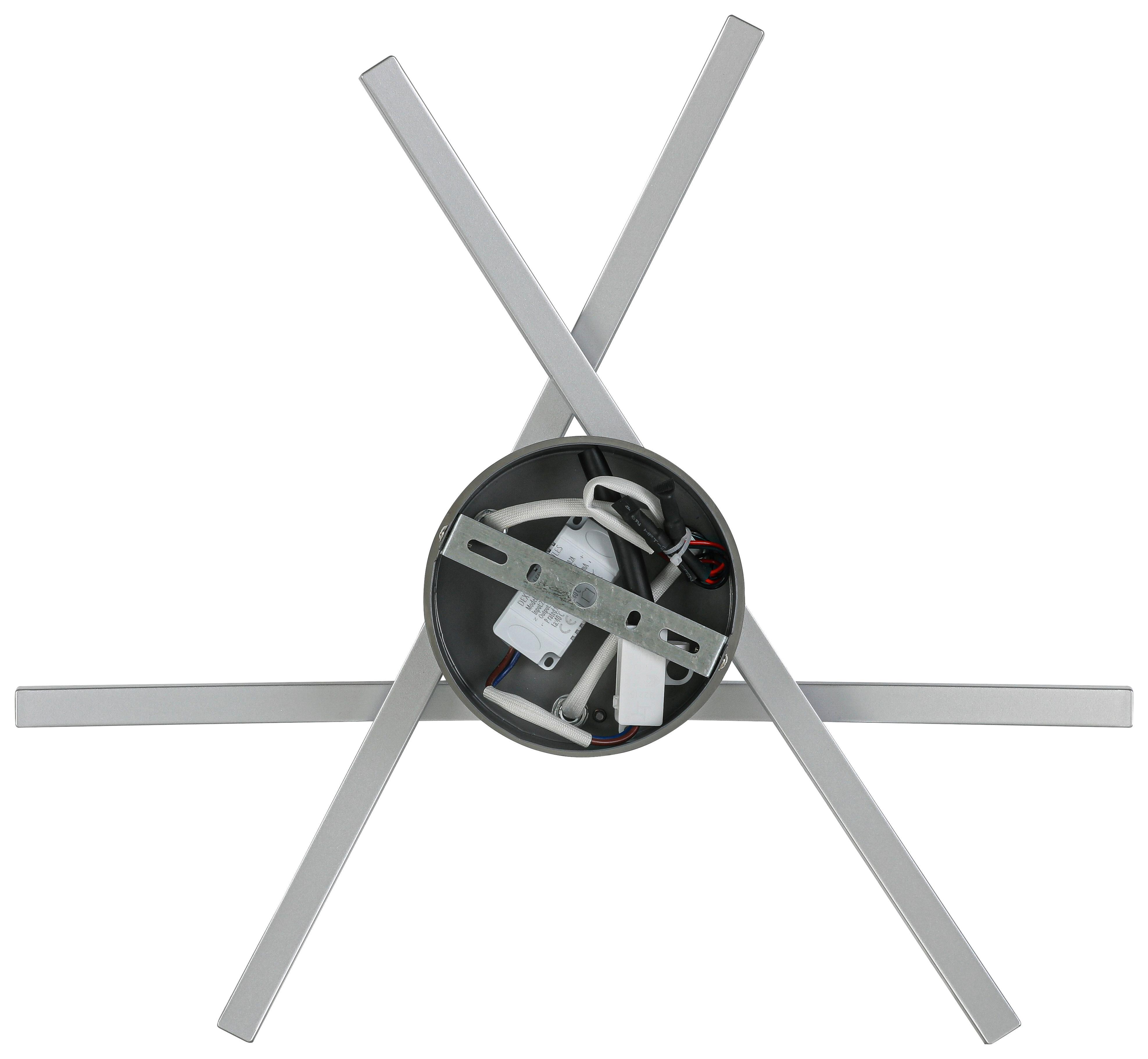 LED-TAKLAMPA KRISTINA - kromfärg/silver, Modern, metall/plast (56/56/11cm) - Mömax