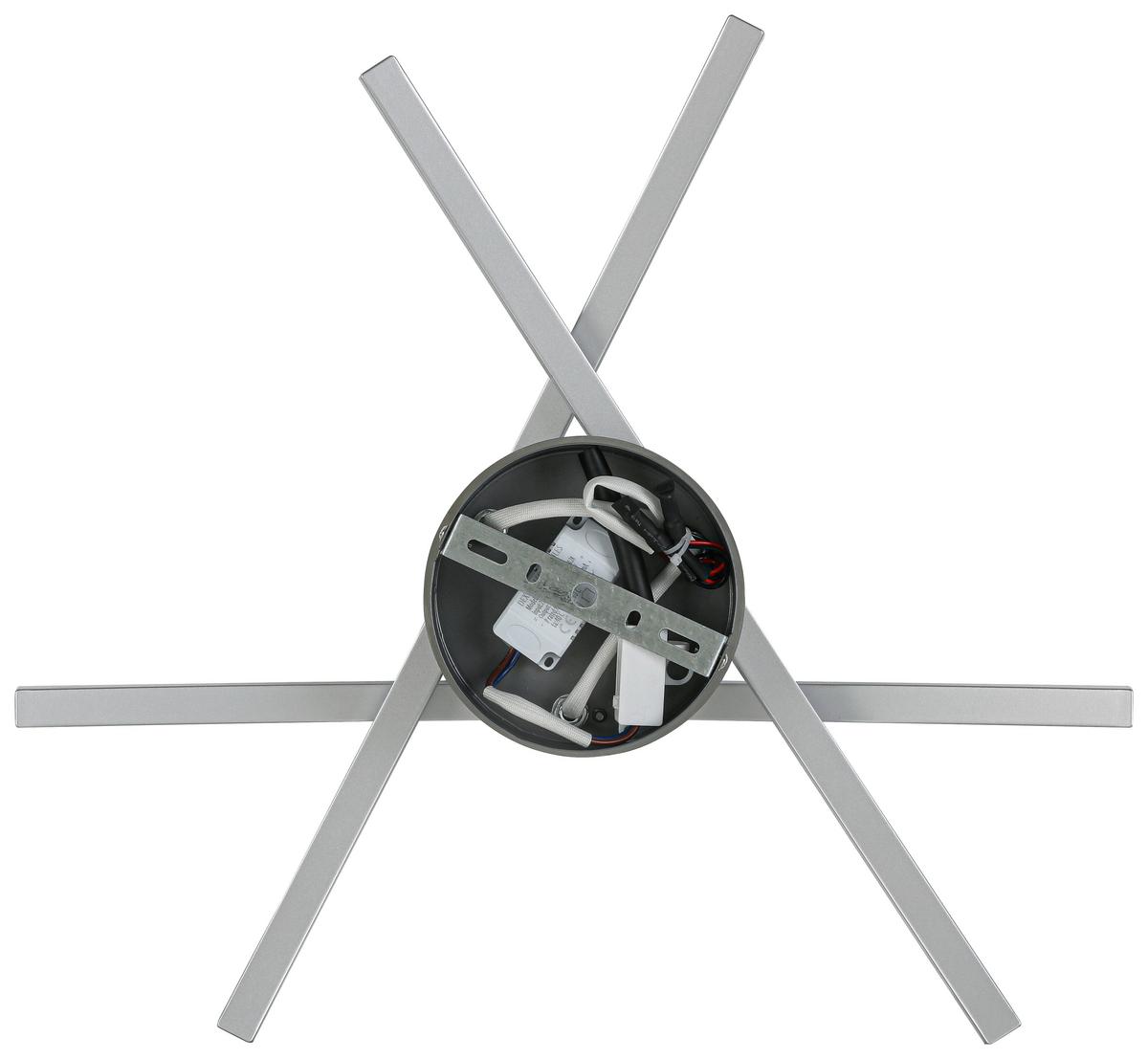 LED-Deckenleuchte Kristina Silber-/Chromfarben max. 18 W - Chromfarben/Silberfarben, MODERN, Kunststoff/Metall (52/11cm) - Mömax