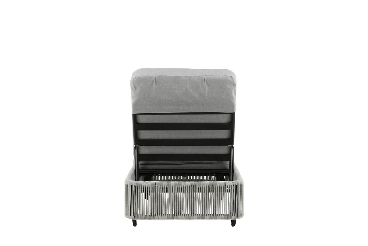SONNENLIEGE VIRYA - Schwarz/Grau, KONVENTIONELL, Textil/Metall (75/32/205cm) - Gardenson