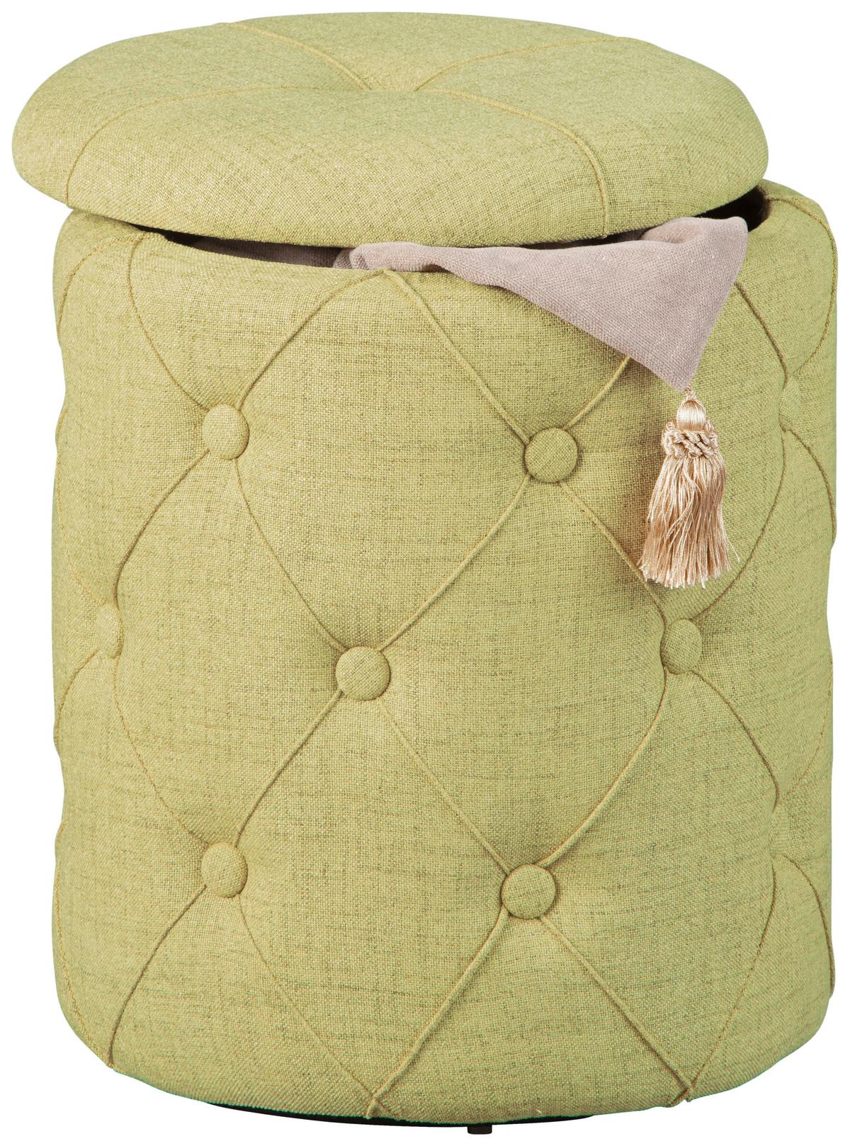 Hocker Yapaka Grün - Grün, KONVENTIONELL, Holzwerkstoff/Kunststoff (34/40/34cm) - MID.YOU