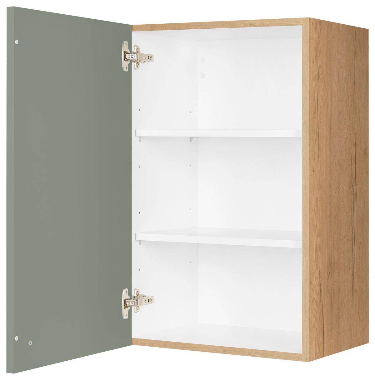 Küchenoberschrank Cascada Grün - Eichefarben/Schwarz, MODERN, Holzwerkstoff/Metall (45/72/35cm) - Nobilia