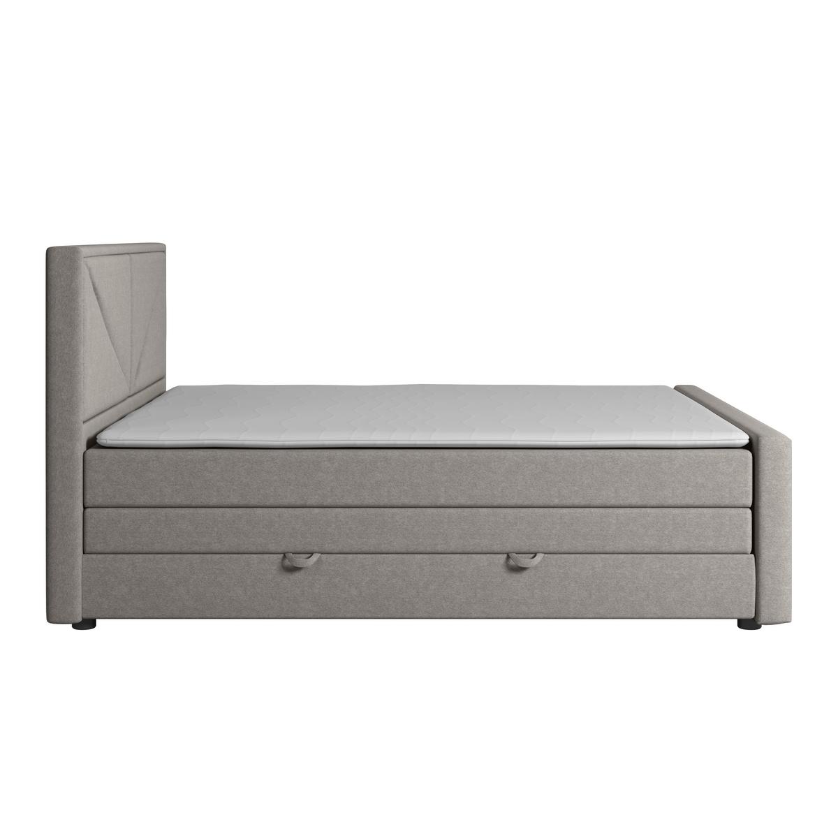 Boxspringbett Lima ca. 180x200 cm Silberfarben - Silberfarben/Schwarz, MODERN, Karton/Holzwerkstoff (180/200cm) - MID.YOU