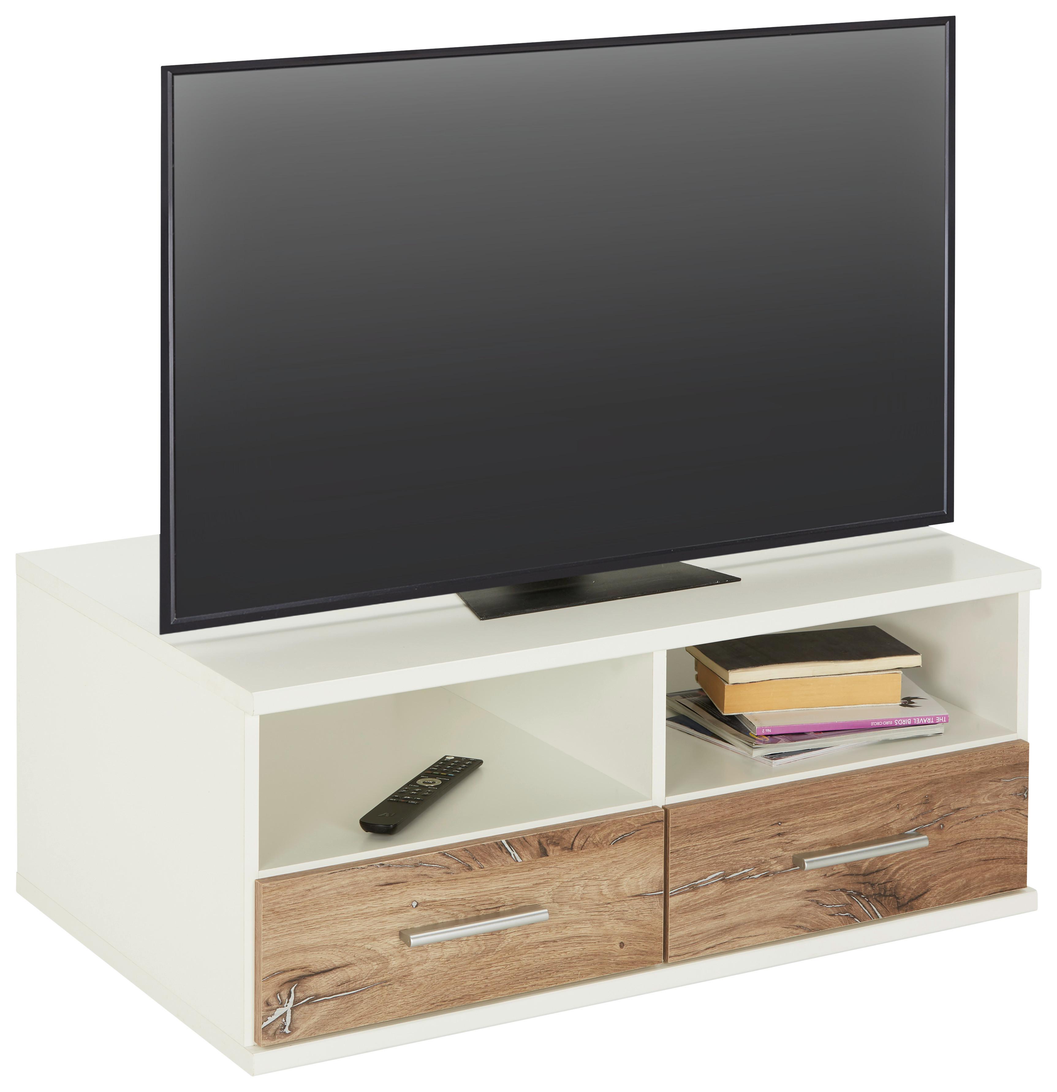 Tv-element Young, Bela, Barva Hrasta - barve hrasta/barve aluminija, Konvencionalno, umetna masa/leseni material (92/40/59cm) - Mömax