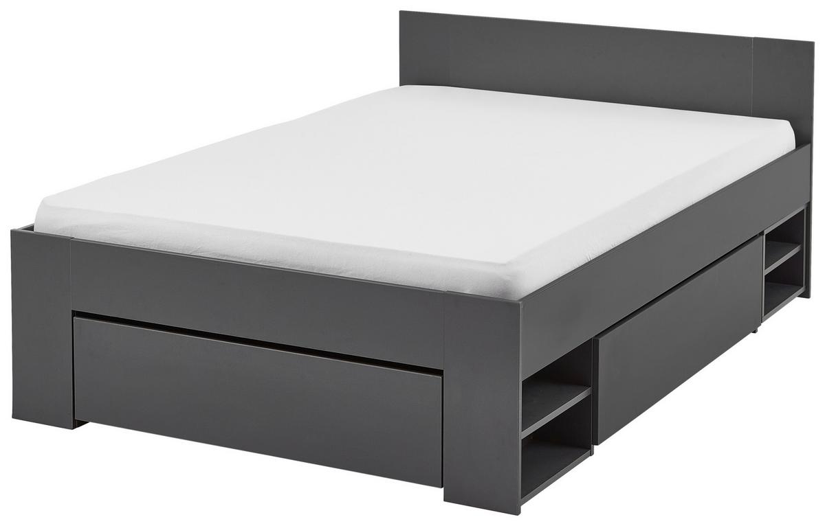Bett Azurro 2-90 Anthrazit - Anthrazit, MODERN, Holzwerkstoff (120/200cm) - Mömax