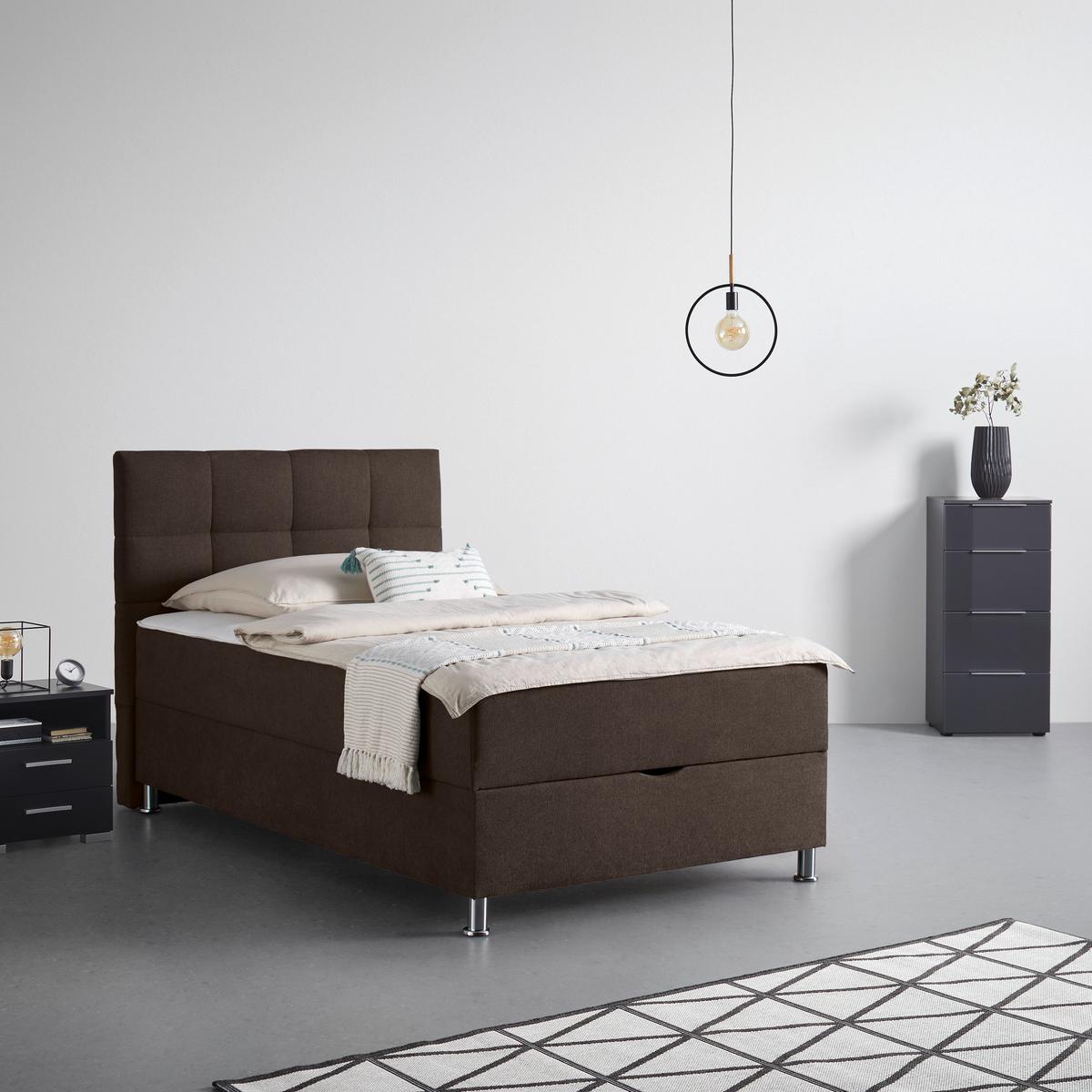 Boxbett Oviedo Braun ca. 140x200cm - Braun, KONVENTIONELL, Textil/Metall (140/200cm) - Based