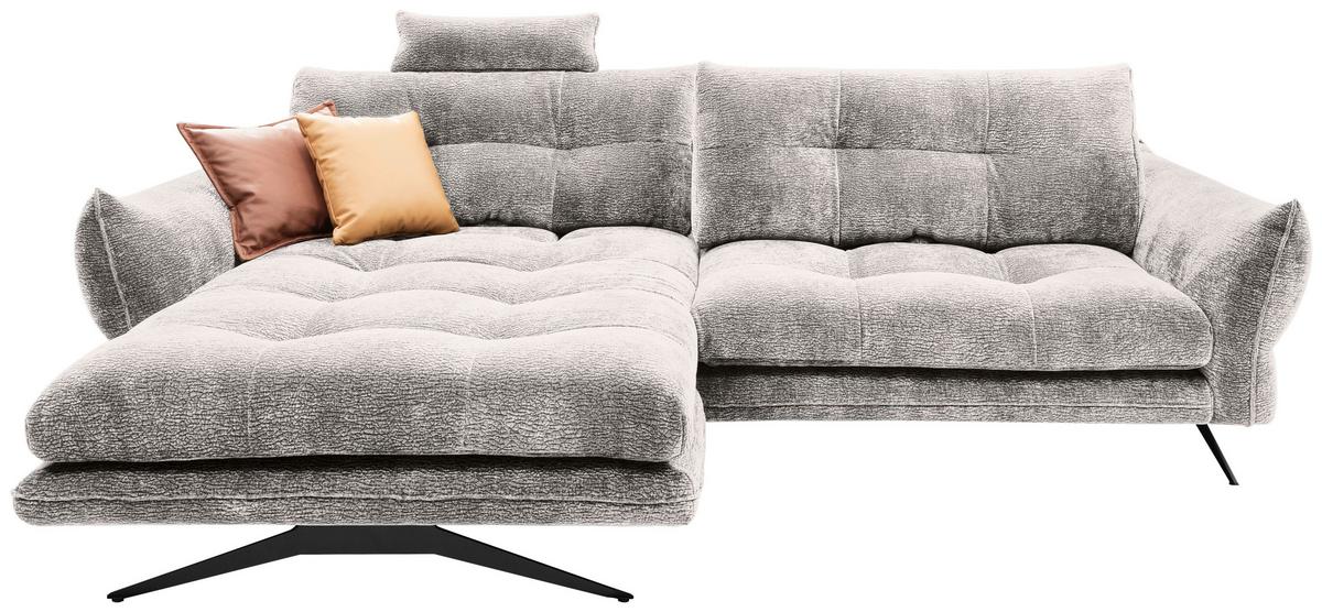 Kutna Garnitura Baxter - siva/crna, Moderno, tekstil/metal (177/68-87/280cm) - Premium Living