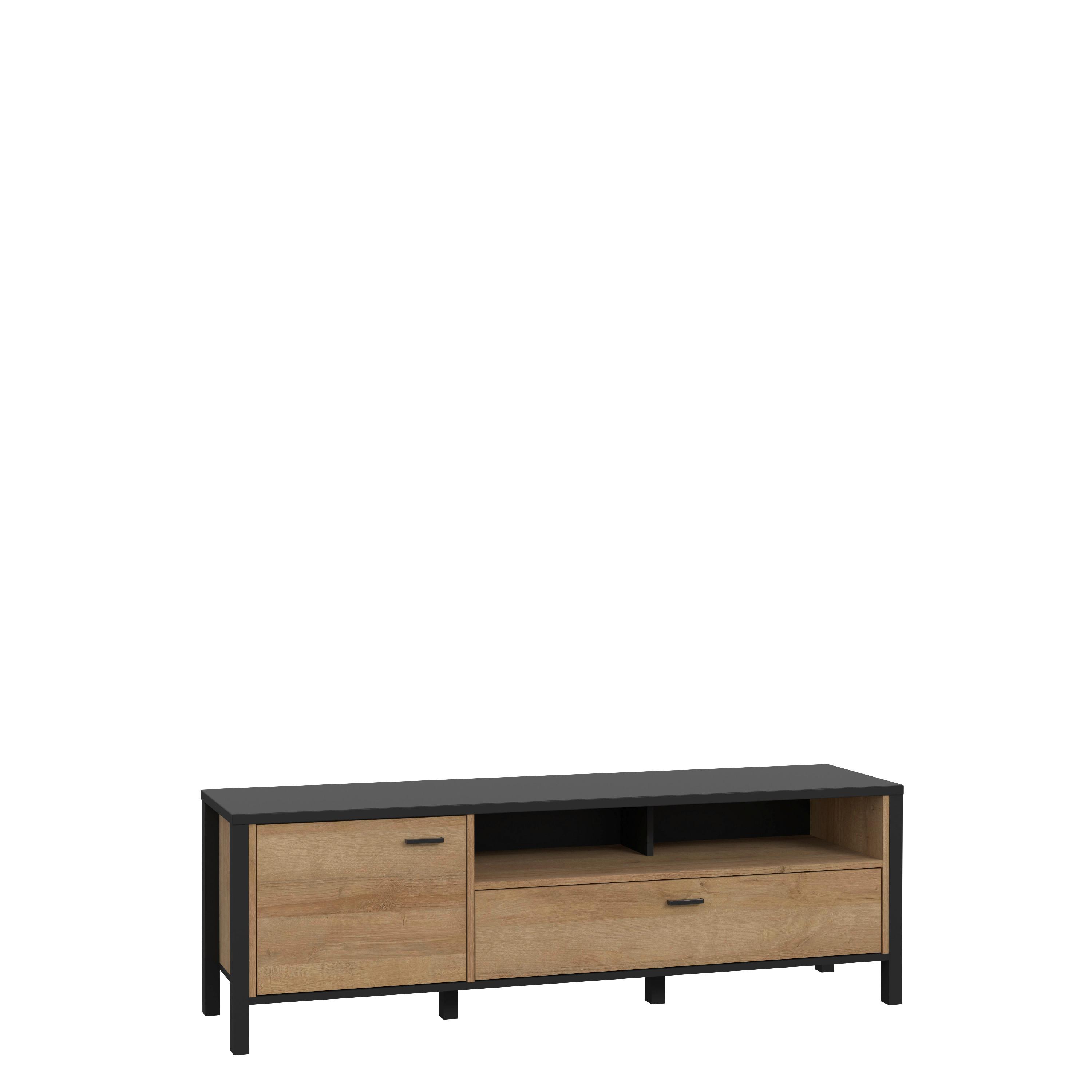 Tv-elem High Rock - tölgyfa színű/fekete, Design, faalapú anyag/fém (151,3/49,9/40,2cm) - Mömax