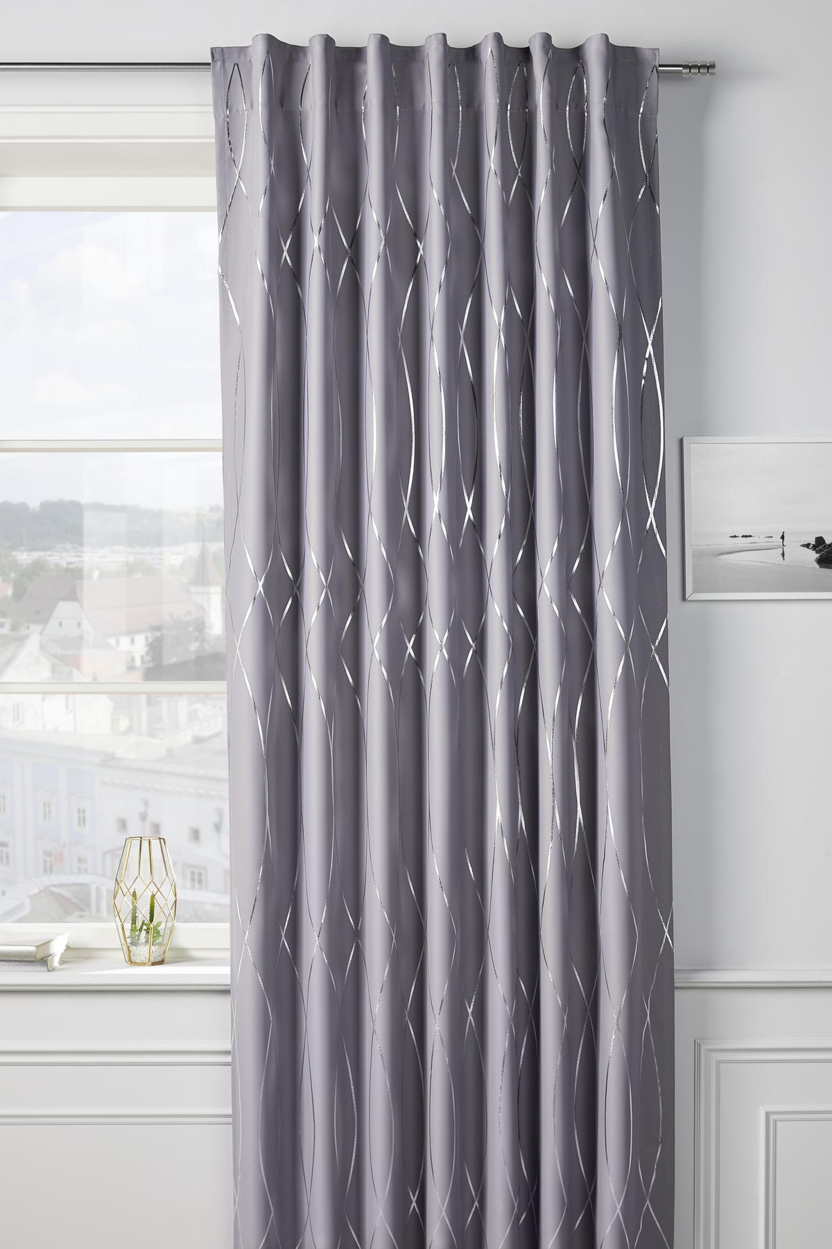 Sötétítőfüggöny Glamour 140/245 - ezüst/antracit, Lifestyle, textil (140/245cm) - Modern Living