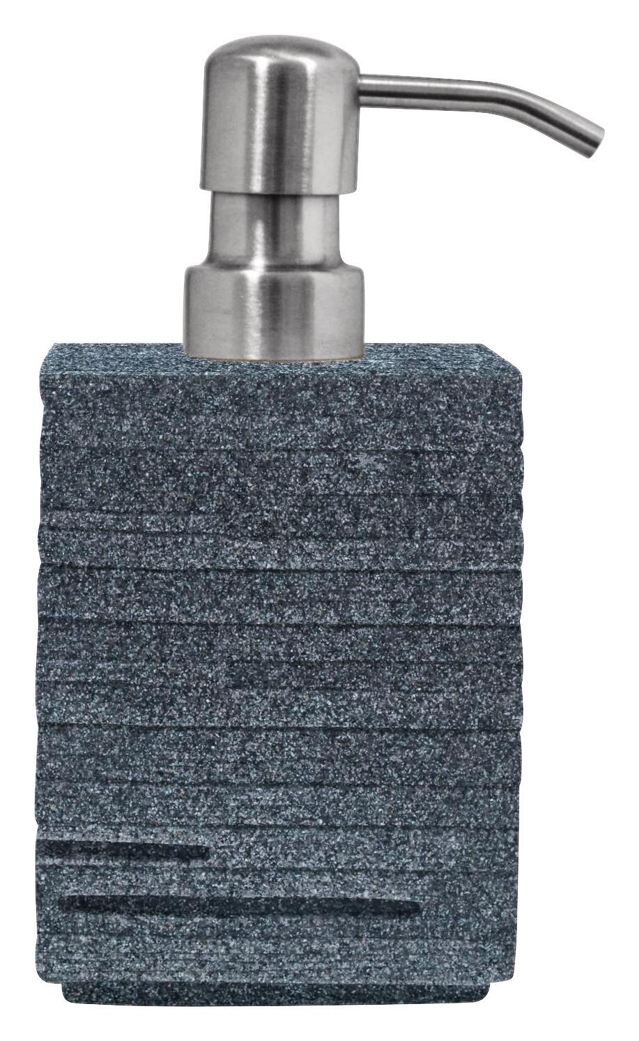 DOZOWNIK NA MYDŁO BRICK - szary, Basics, tworzywo sztuczne/metal (8/16/8cm) - Sadena