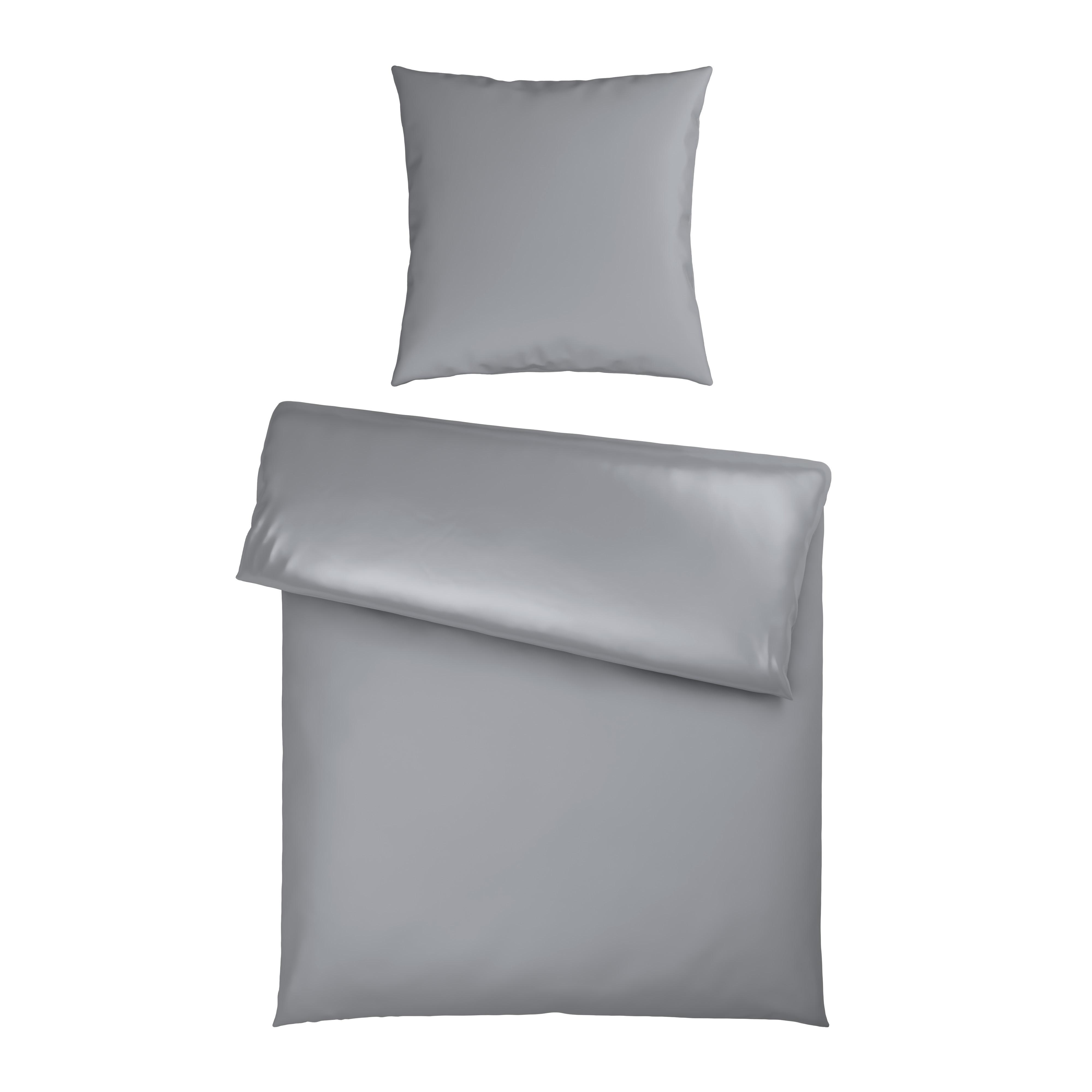 Bettwäsche Xenia Uni Silberfarben ca. 135x200cm - Silberfarben, MODERN, Textil (135/200cm) - Premium Living