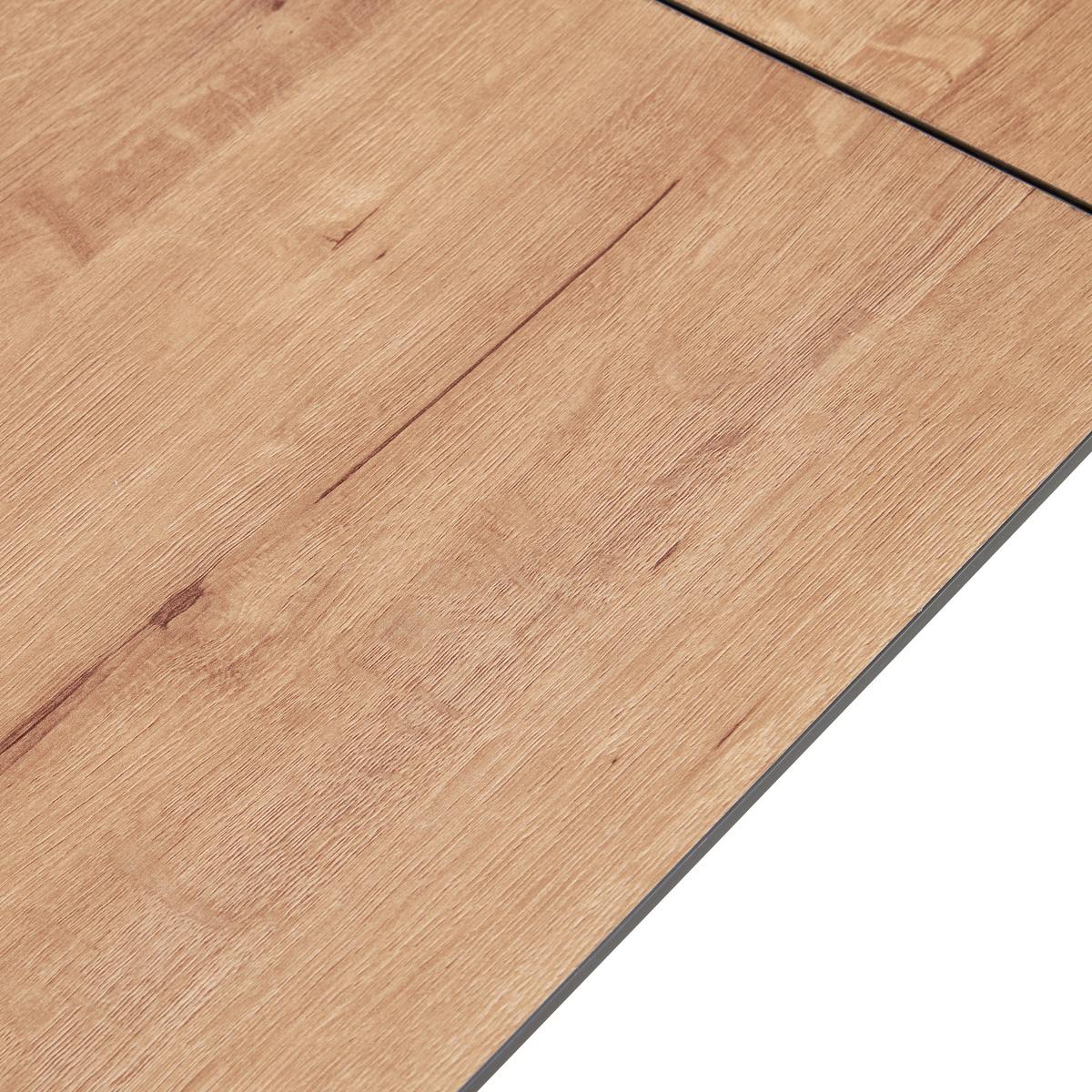 Jedilna Miza Lennox, Barva Hrasta, 120-160x80 - črna/barve hrasta, Konvencionalno, kovina/leseni material (120-160/76/80cm) - MID.YOU