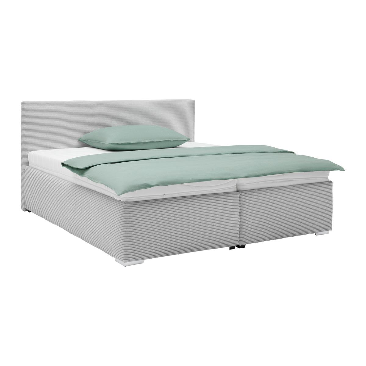 Tapecirani Krevet Lesia - bijela/siva, Konvencionalno, drvni materijal/tekstil (160/200cm) - Modern Living