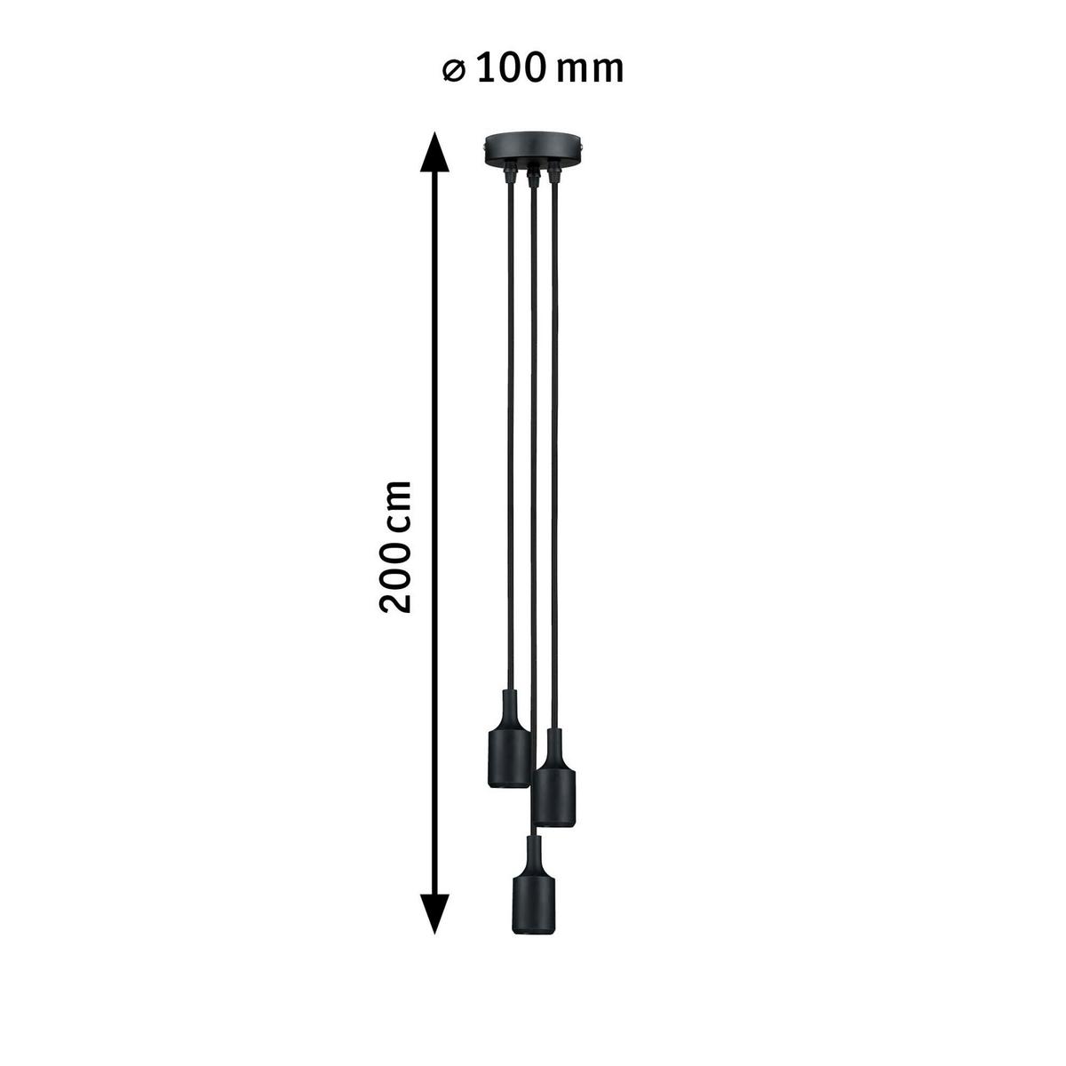 Hängeleuchte Ketil in Schwarz max. 60 Watt - Schwarz, Design, Kunststoff/Metall (10,0/200,0cm) - Paulmann