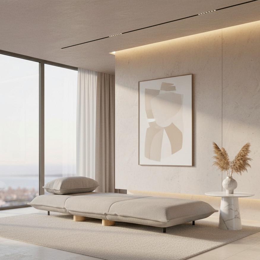 BÄDDFÅTÖLJ BELLA - beige/naturfärgad, Modern, metall/trä (85/76/84cm) - Bessagi Home